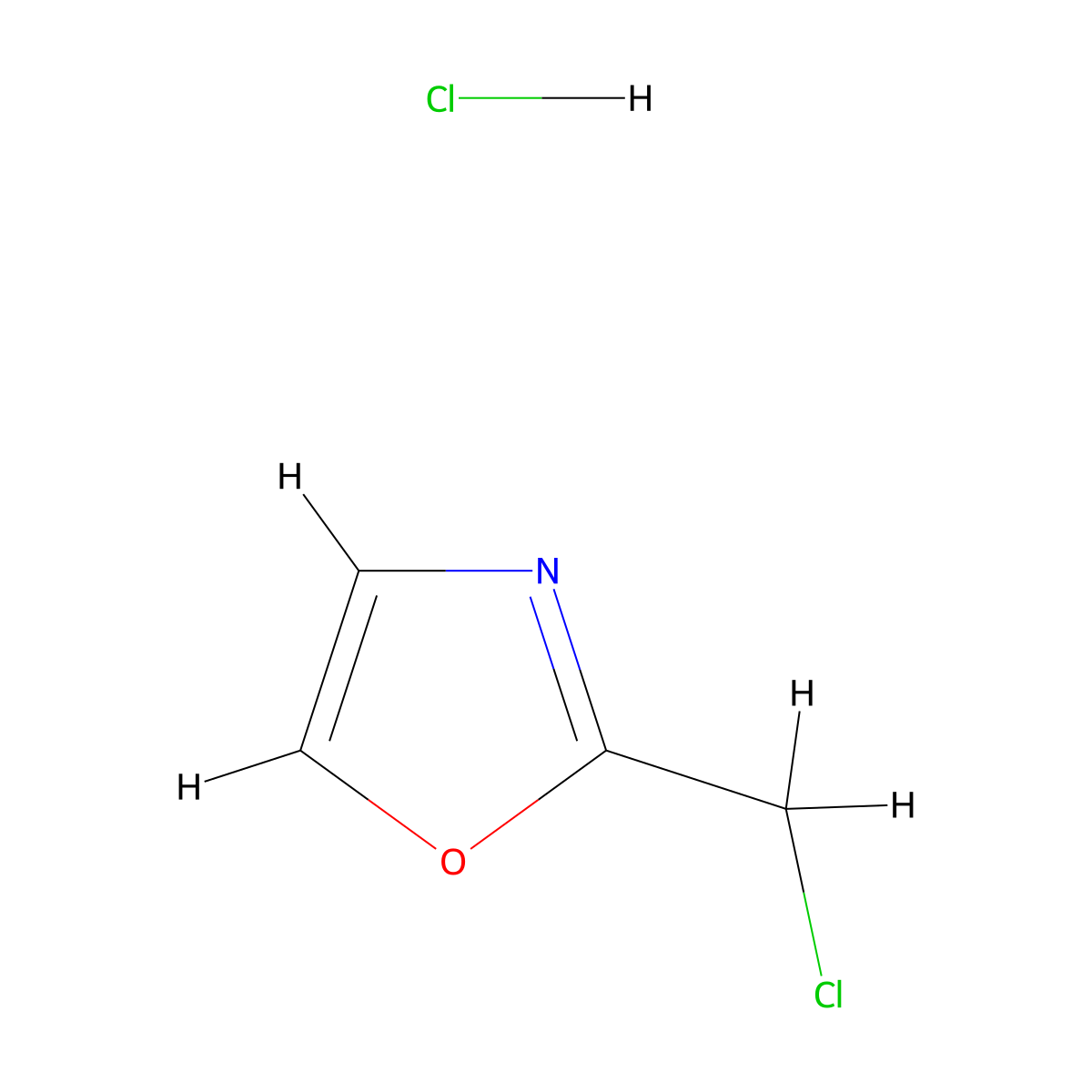 2-(Chloromethyl)-1,3-oxazole hydrochloride molecular structure, CAS 2580223-74-9