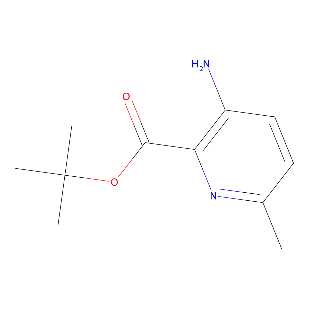 Tert-butyl 3-amino-6-methylpyridine-2-carboxylate molecular structure, CAS 2580223-83-0