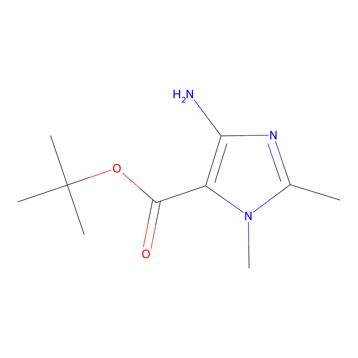 tert-butyl 4-amino-1,2-dimethyl-1H-imidazole-5-carboxylate molecular structure, CAS 2580223-85-2