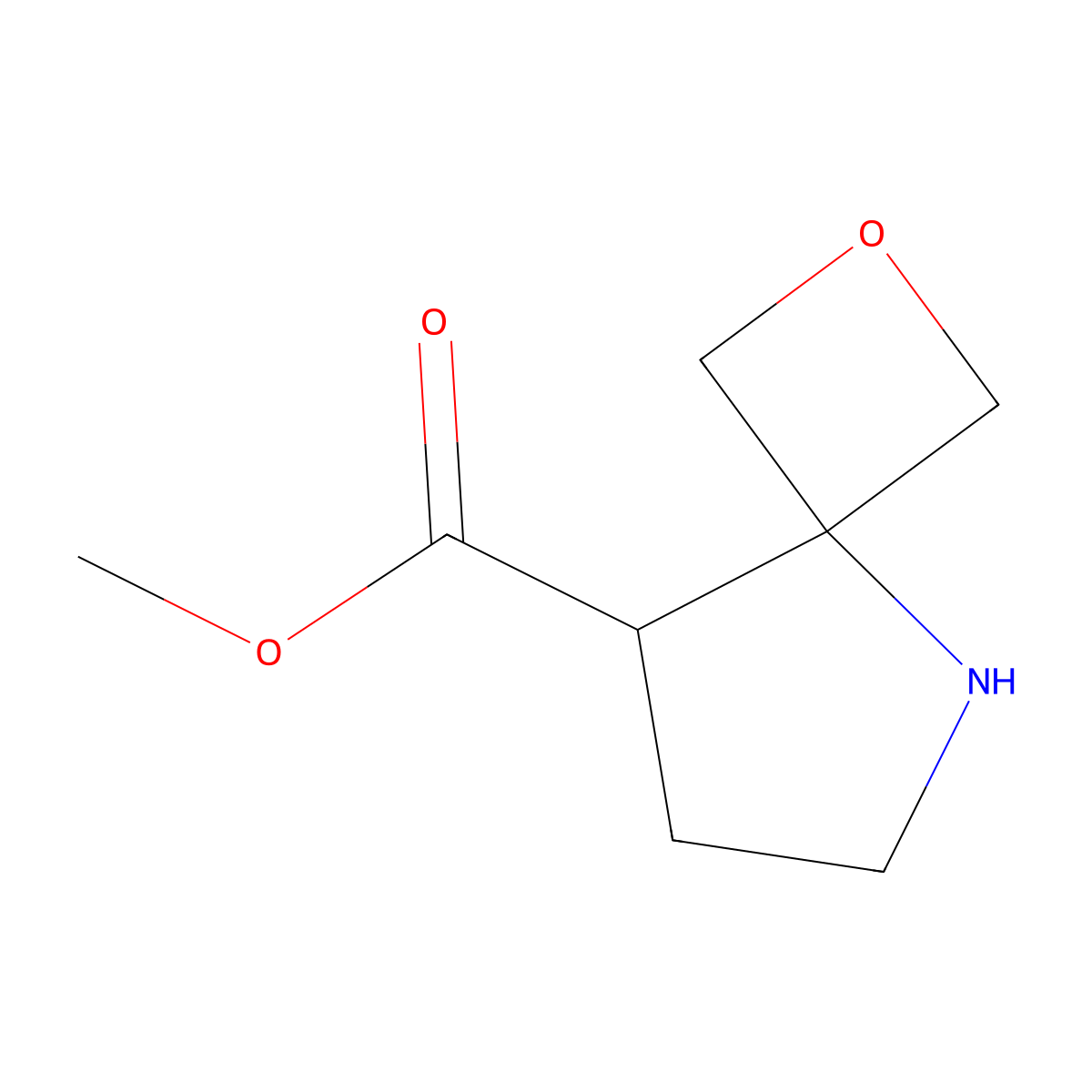 Methyl 2-oxa-5-azaspiro[3.4]octane-8-carboxylate molecular structure, CAS 2580223-89-6
