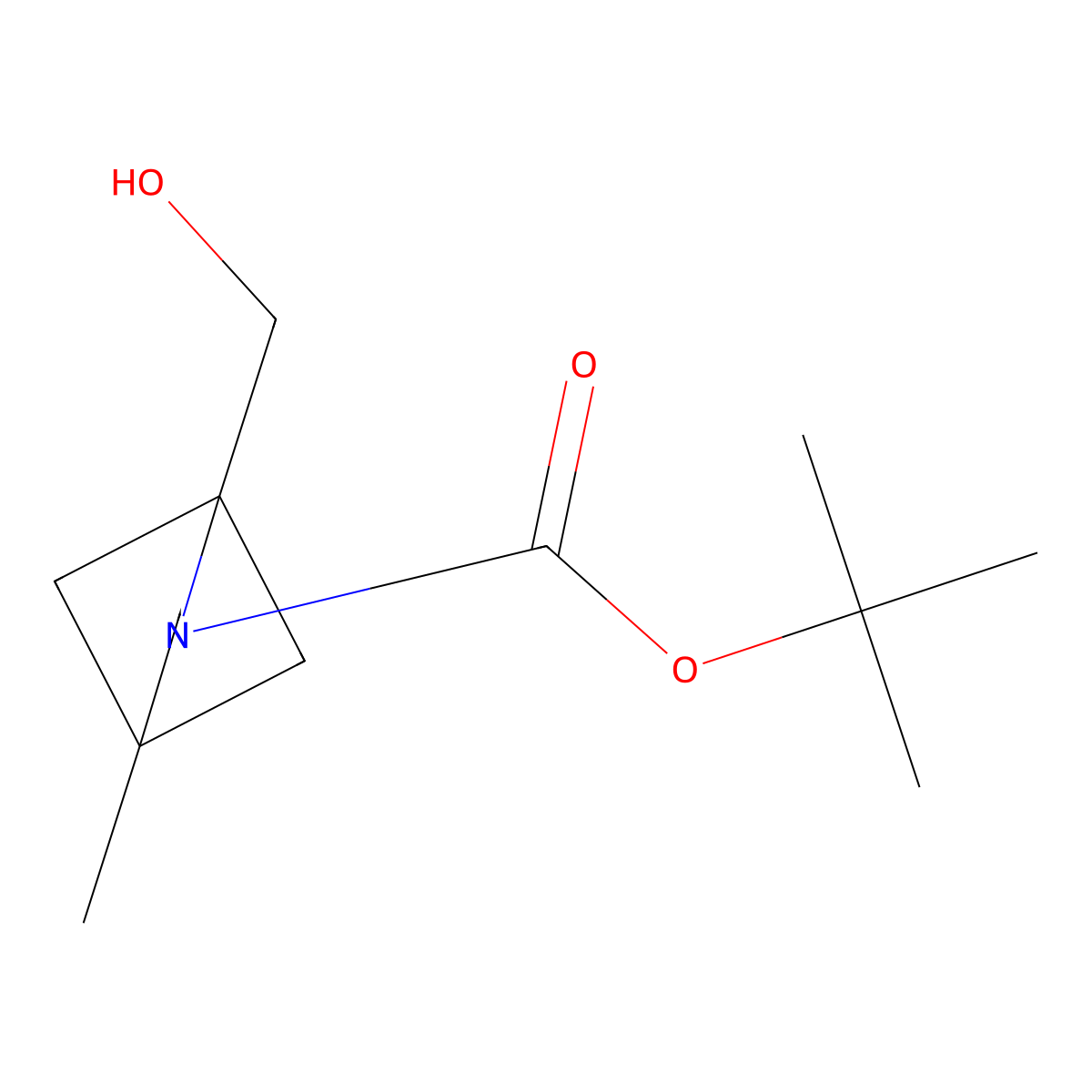 Tert-butyl 1-(hydroxymethyl)-4-methyl-2-azabicyclo[2.1.1]hexane-2-carboxylate molecular structure, CAS 2580223-92-1