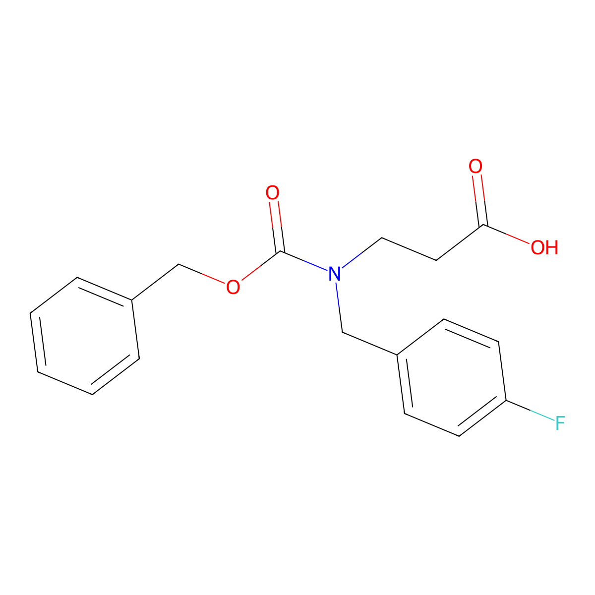 3-{[(Benzyloxy)carbonyl][(4-fluorophenyl)methyl]amino}propanoic acid molecular structure, CAS 2580224-00-4