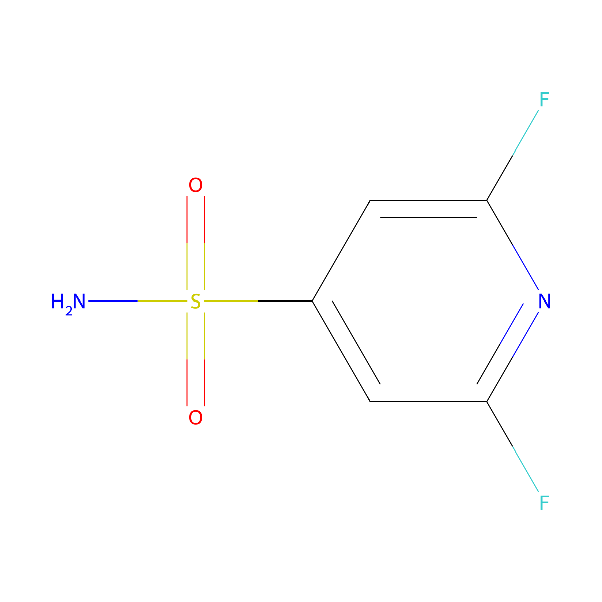 2,6-Difluoropyridine-4-sulfonamide molecular structure, CAS 2580224-03-7