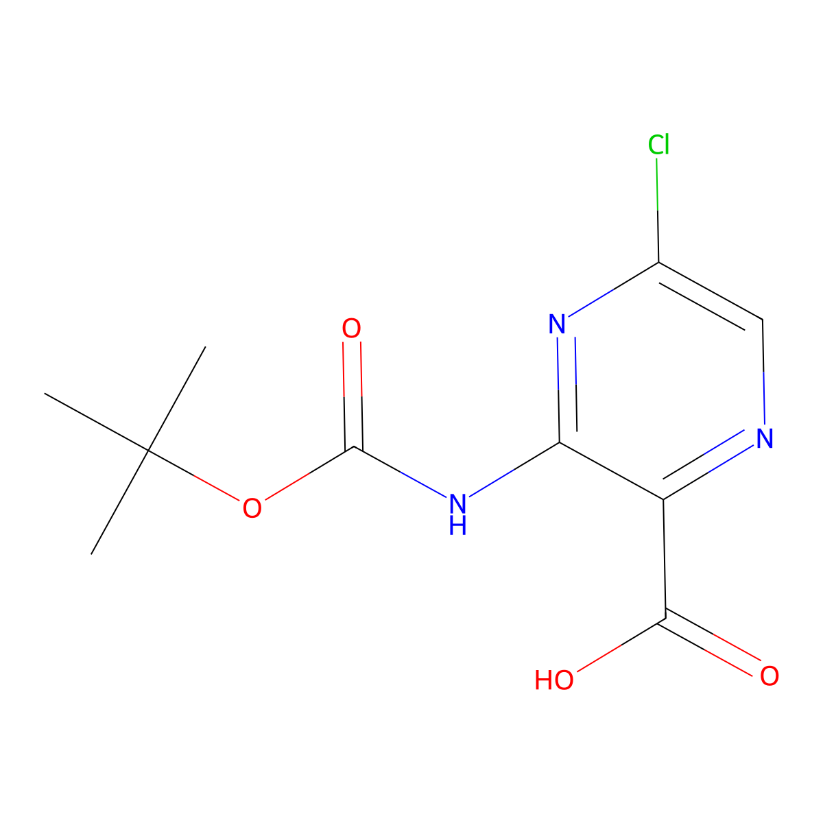 3-{[(Tert-butoxy)carbonyl]amino}-5-chloropyrazine-2-carboxylic acid molecular structure, CAS 2580224-05-9