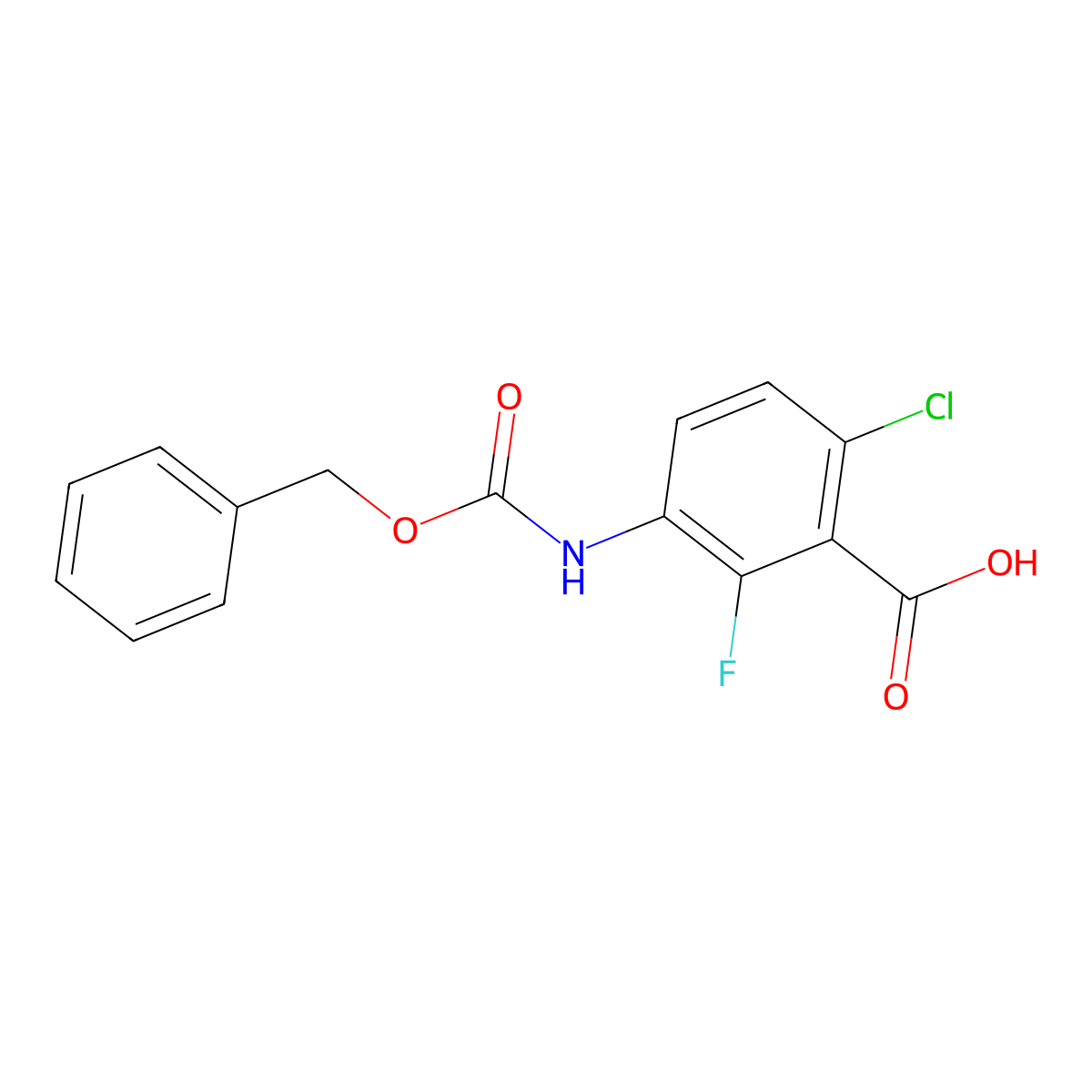 3-{[(Benzyloxy)carbonyl]amino}-6-chloro-2-fluorobenzoic acid molecular structure, CAS 2580224-19-5