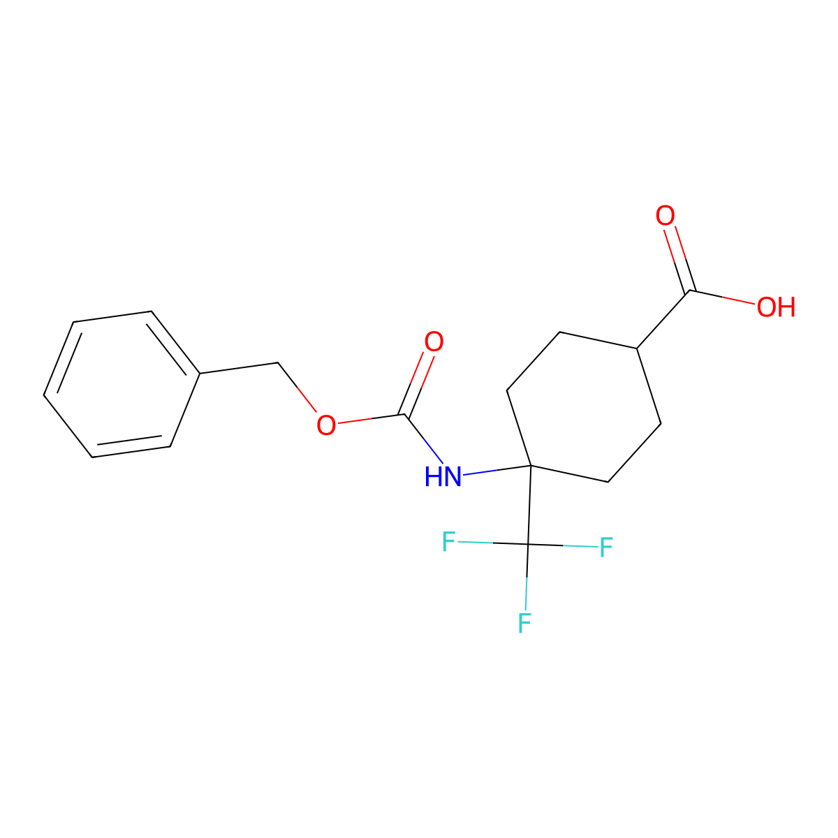 4-{[(Benzyloxy)carbonyl]amino}-4-(trifluoromethyl)cyclohexane-1-carboxylic acid molecular structure, CAS 2580224-20-8
