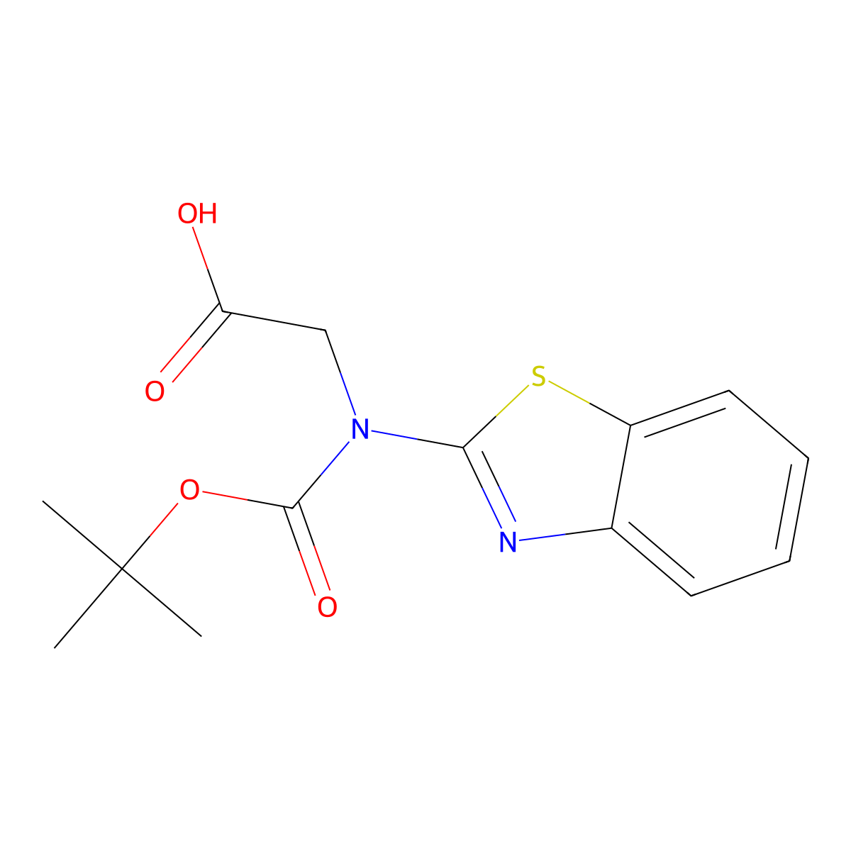 2-[(1,3-Benzothiazol-2-yl)[(tert-butoxy)carbonyl]amino]acetic acid molecular structure, CAS 2580224-22-0