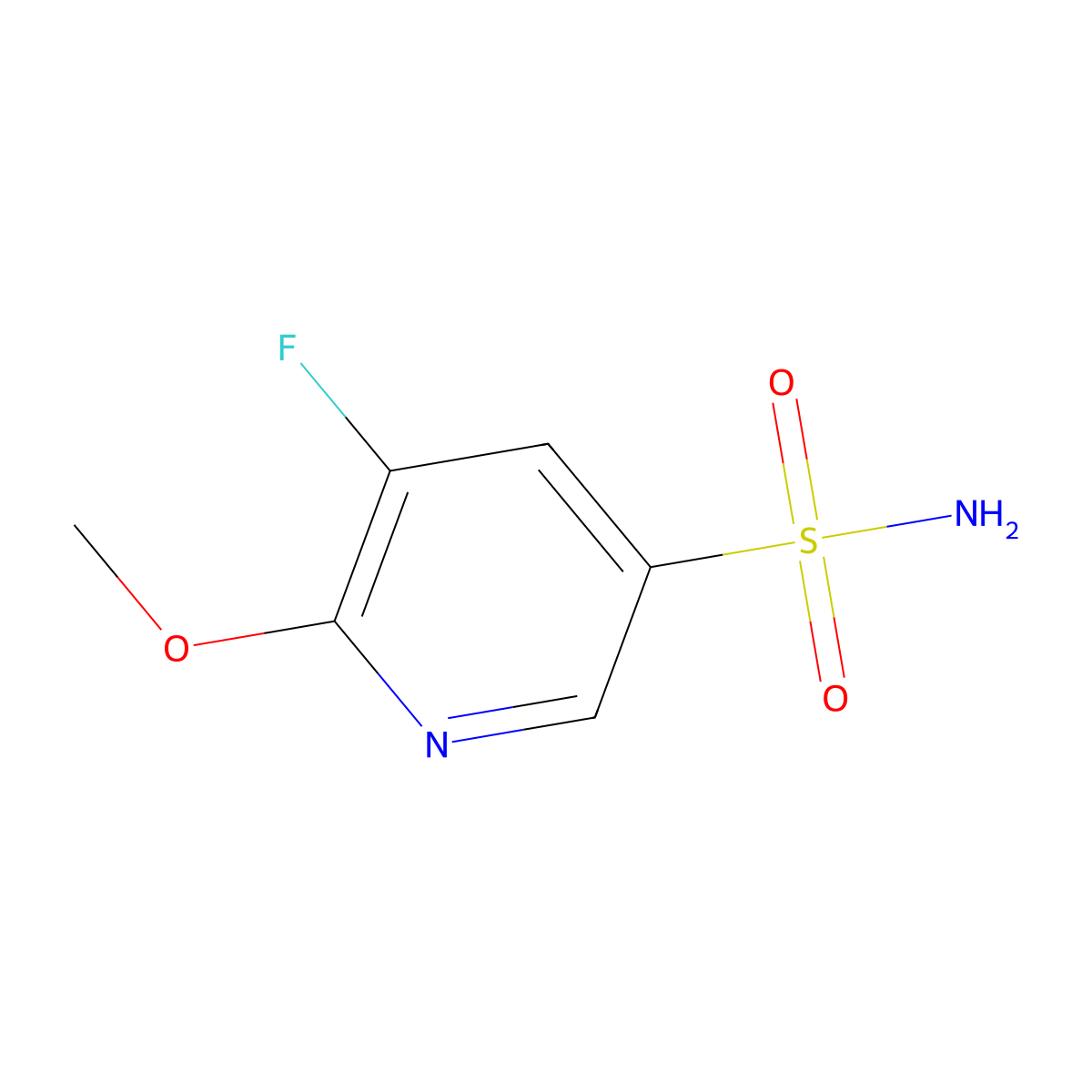 5-Fluoro-6-methoxypyridine-3-sulfonamide molecular structure, CAS 2580224-49-1