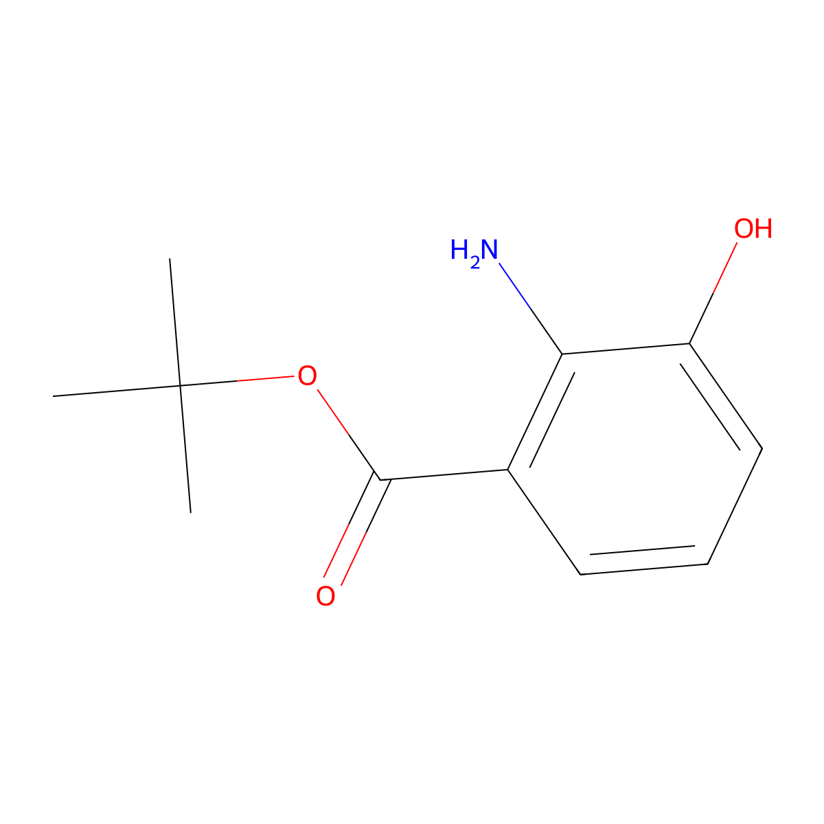 Tert-butyl 2-amino-3-hydroxybenzoate molecular structure, CAS 2580224-50-4