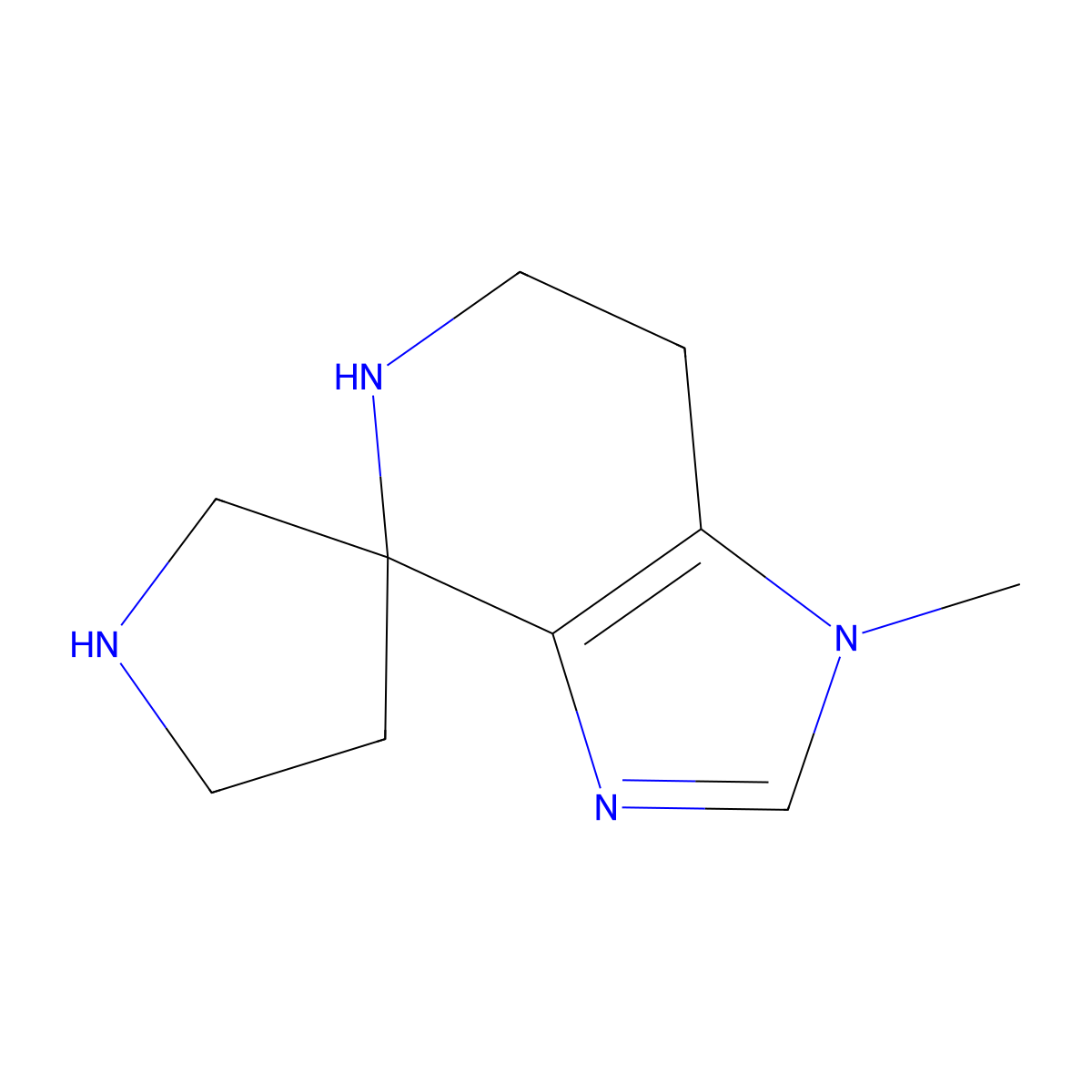 1-Methyl-1,5,6,7-tetrahydrospiro[imidazo[4,5-c]pyridine-4,3'-pyrrolidine] molecular structure, CAS 2580224-62-8