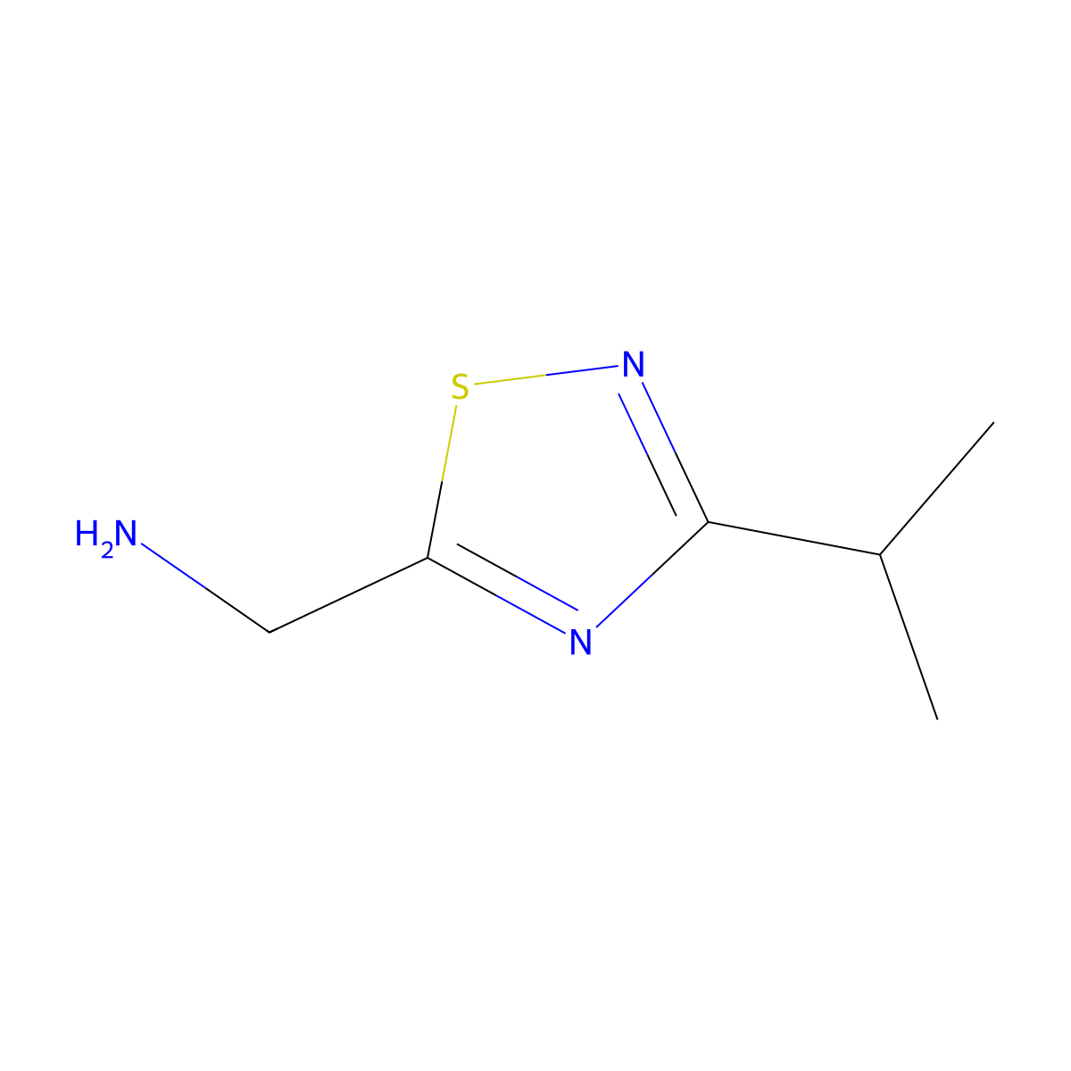 1-[3-(Propan-2-yl)-1,2,4-thiadiazol-5-yl]methanamine molecular structure, CAS 2580224-65-1