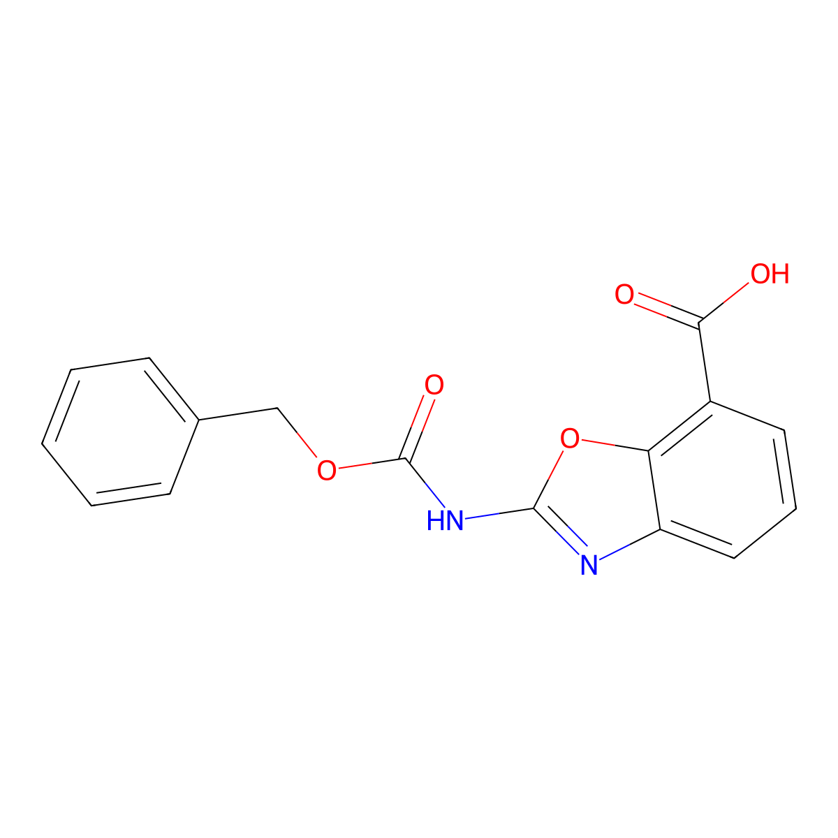 2-{[(Benzyloxy)carbonyl]amino}-1,3-benzoxazole-7-carboxylic acid molecular structure, CAS 2580224-79-7