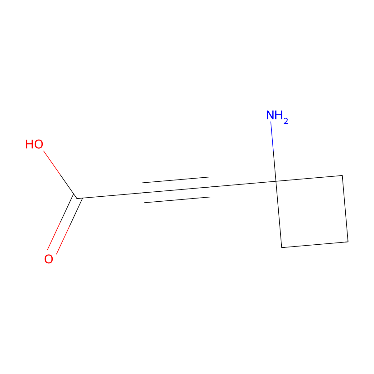 3-(1-Aminocyclobutyl)prop-2-ynoic acid molecular structure, CAS 2580224-80-0