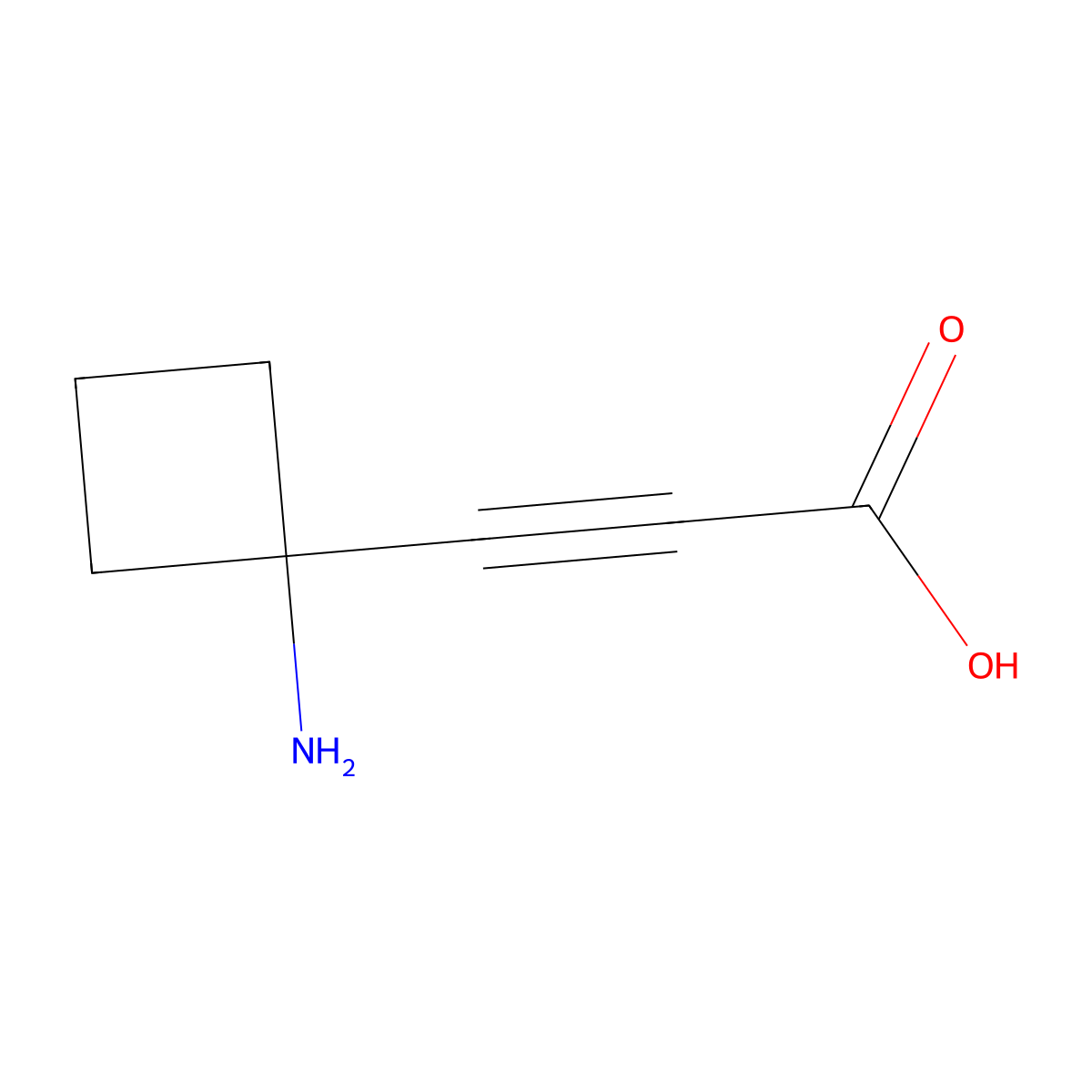 3-(1-Aminocyclobutyl)prop-2-ynoic acid molecular structure, CAS 2580224-80-0