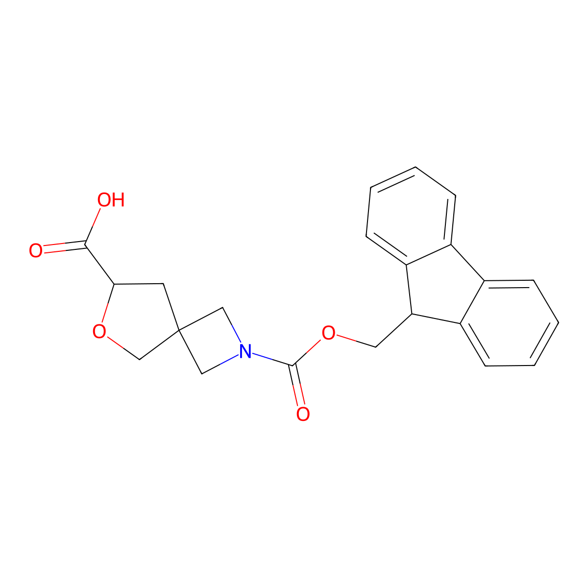 2-{[(9H-fluoren-9-yl)methoxy]carbonyl}-6-oxa-2-azaspiro[3.4]octane-7-carboxylic acid molecular structure, CAS 2580224-82-2