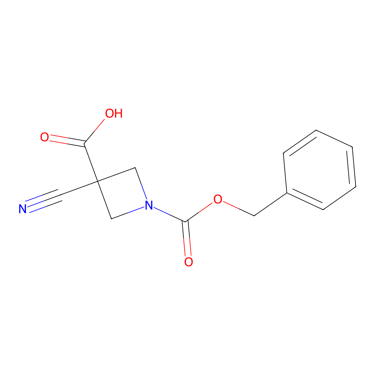 1-[(Benzyloxy)carbonyl]-3-cyanoazetidine-3-carboxylic acid molecular structure, CAS 2580224-85-5