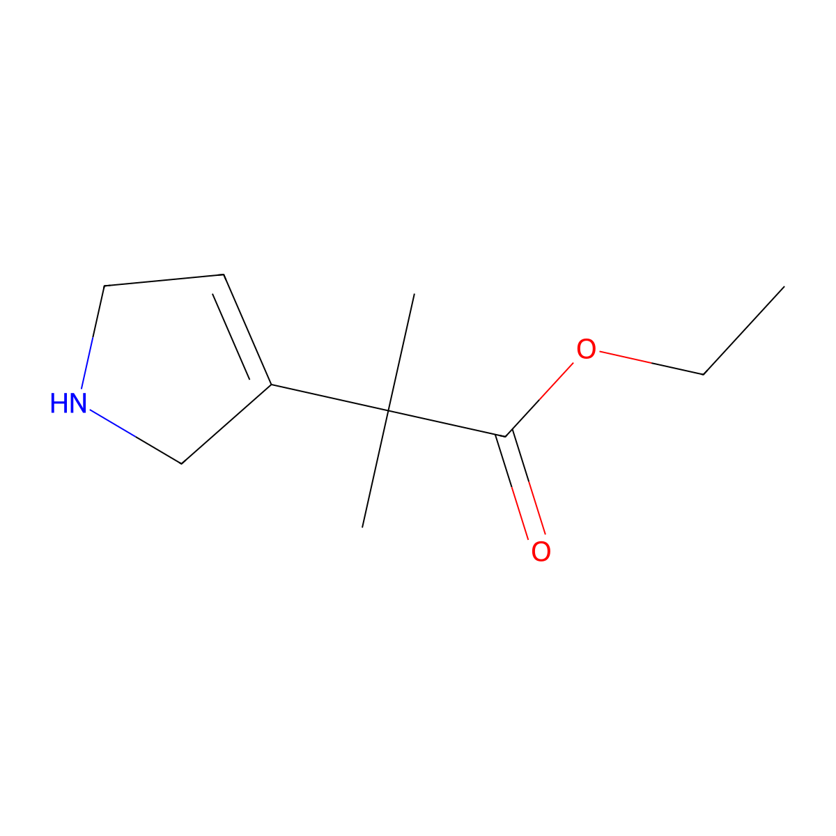 ethyl 2-(2,5-dihydro-1H-pyrrol-3-yl)-2-methylpropanoate molecular structure, CAS 2580224-87-7