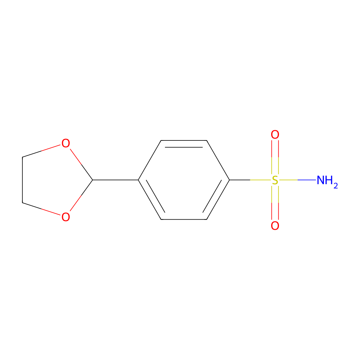 4-(1,3-Dioxolan-2-yl)benzene-1-sulfonamide molecular structure, CAS 2580224-91-3