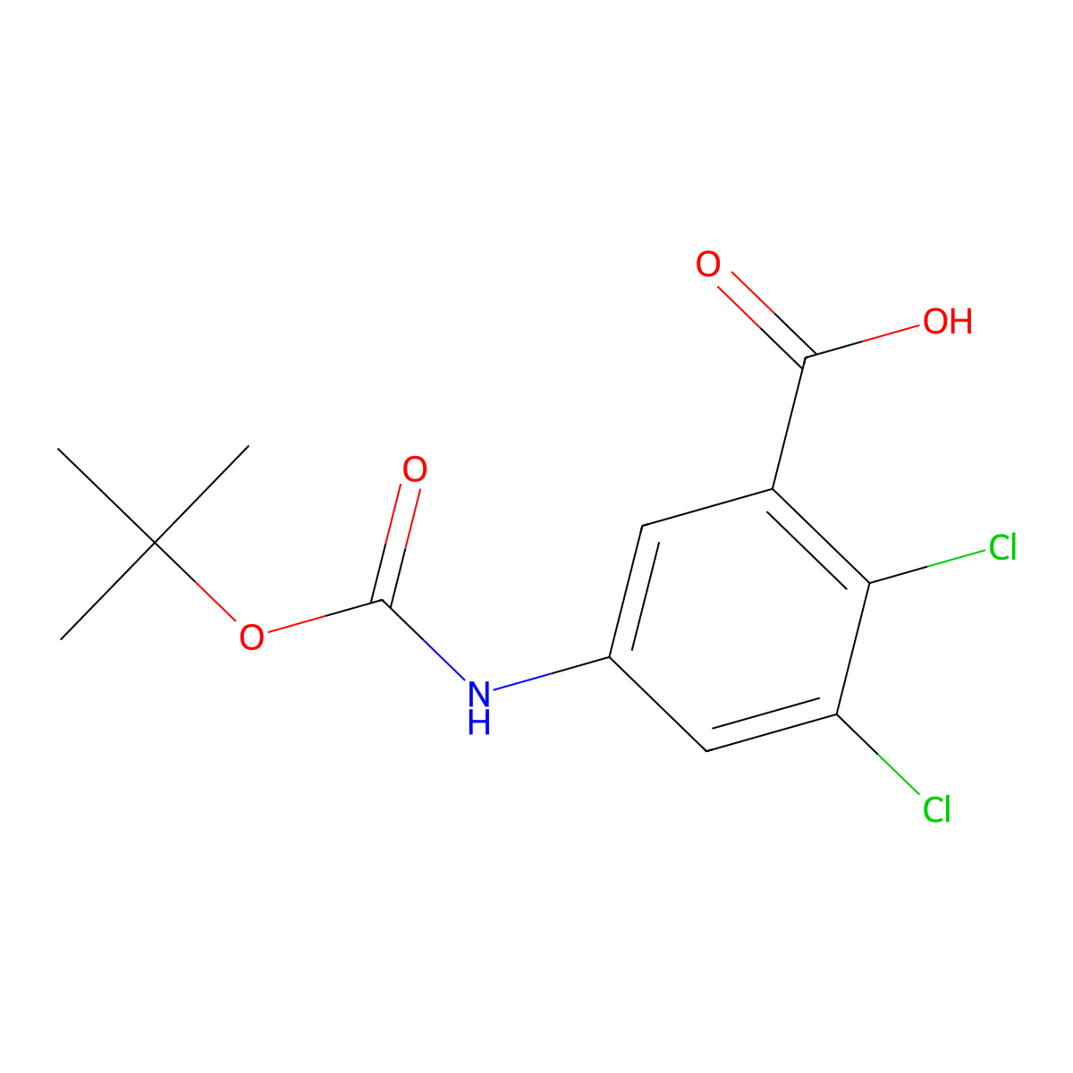 5-{[(Tert-butoxy)carbonyl]amino}-2,3-dichlorobenzoic acid molecular structure, CAS 2580224-92-4
