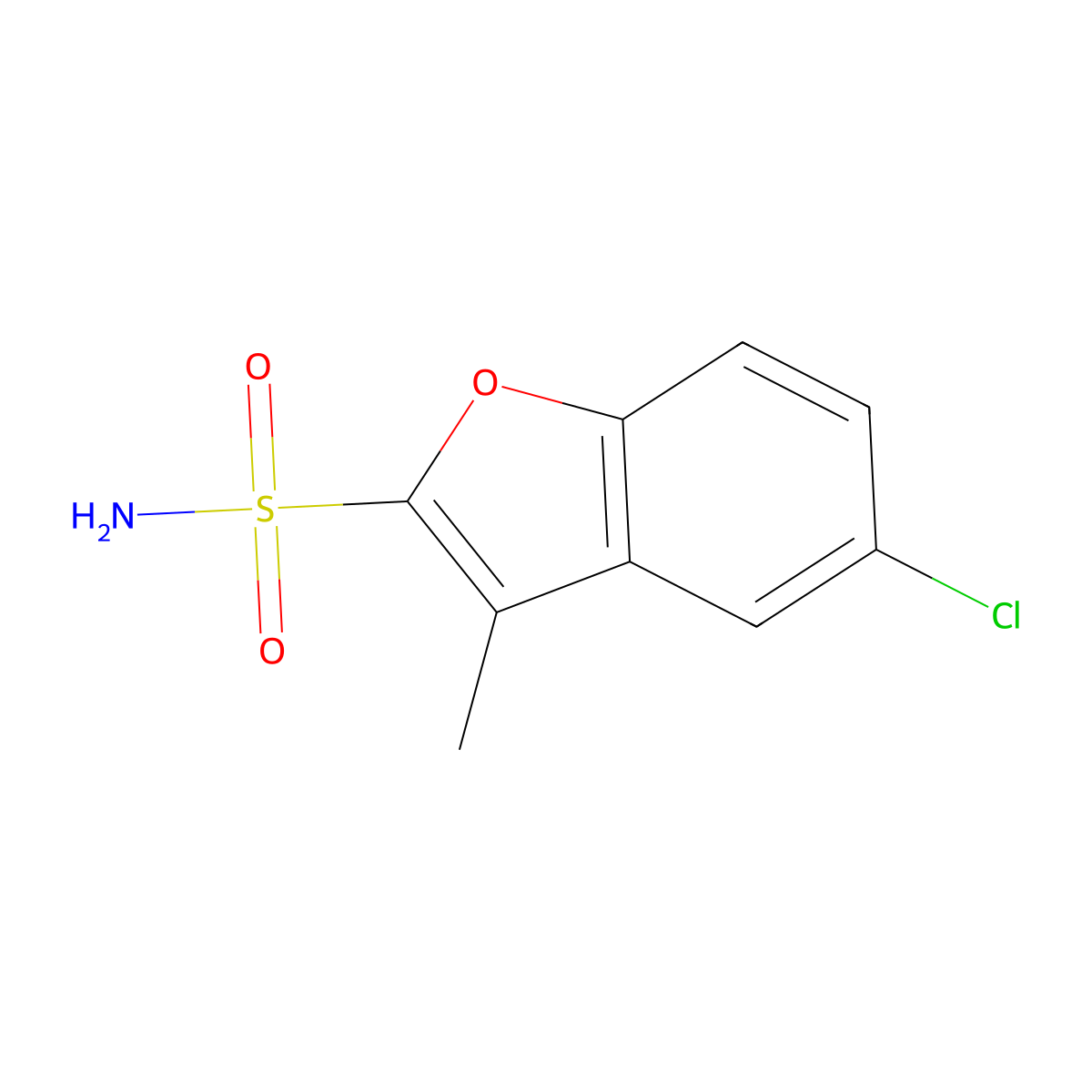 5-Chloro-3-methyl-1-benzofuran-2-sulfonamide molecular structure, CAS 2580224-94-6