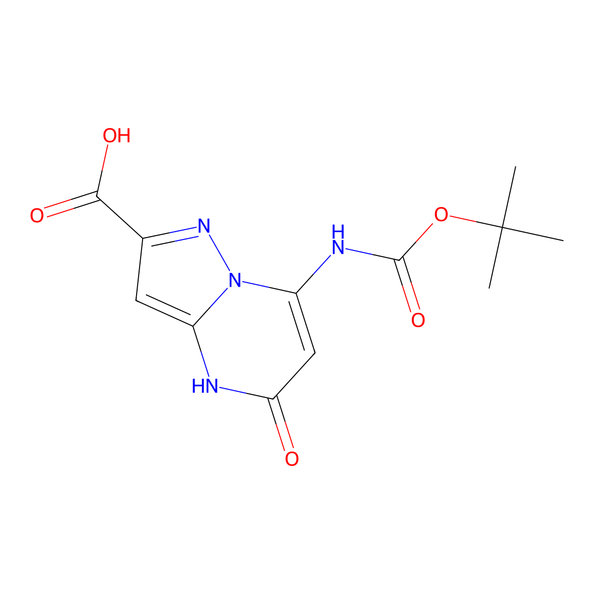 7-{[(Tert-butoxy)carbonyl]amino}-5-hydroxypyrazolo[1,5-a]pyrimidine-2-carboxylic acid molecular structure, CAS 2580224-98-0