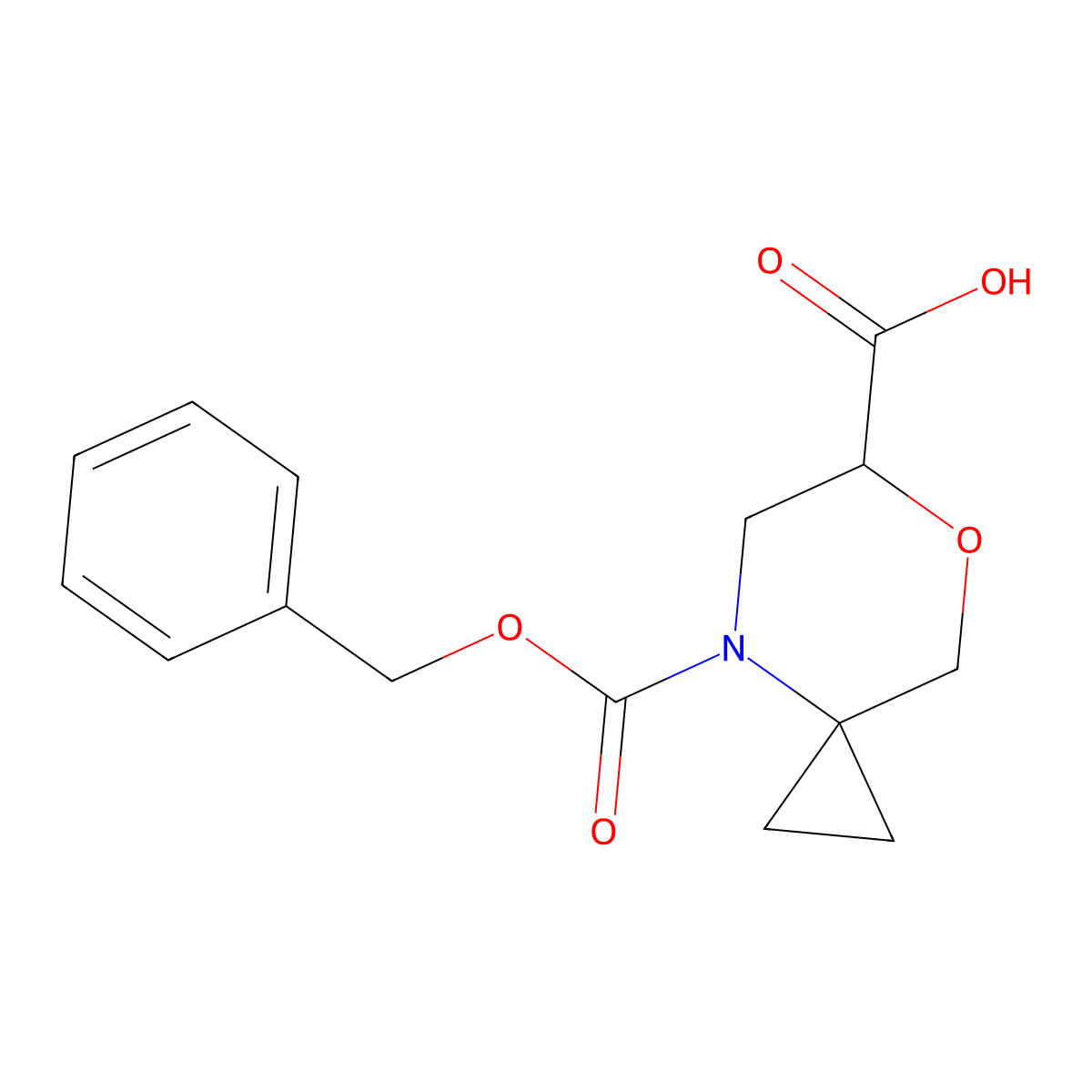 4-[(Benzyloxy)carbonyl]-7-oxa-4-azaspiro[2.5]octane-6-carboxylic acid molecular structure, CAS 2580224-99-1