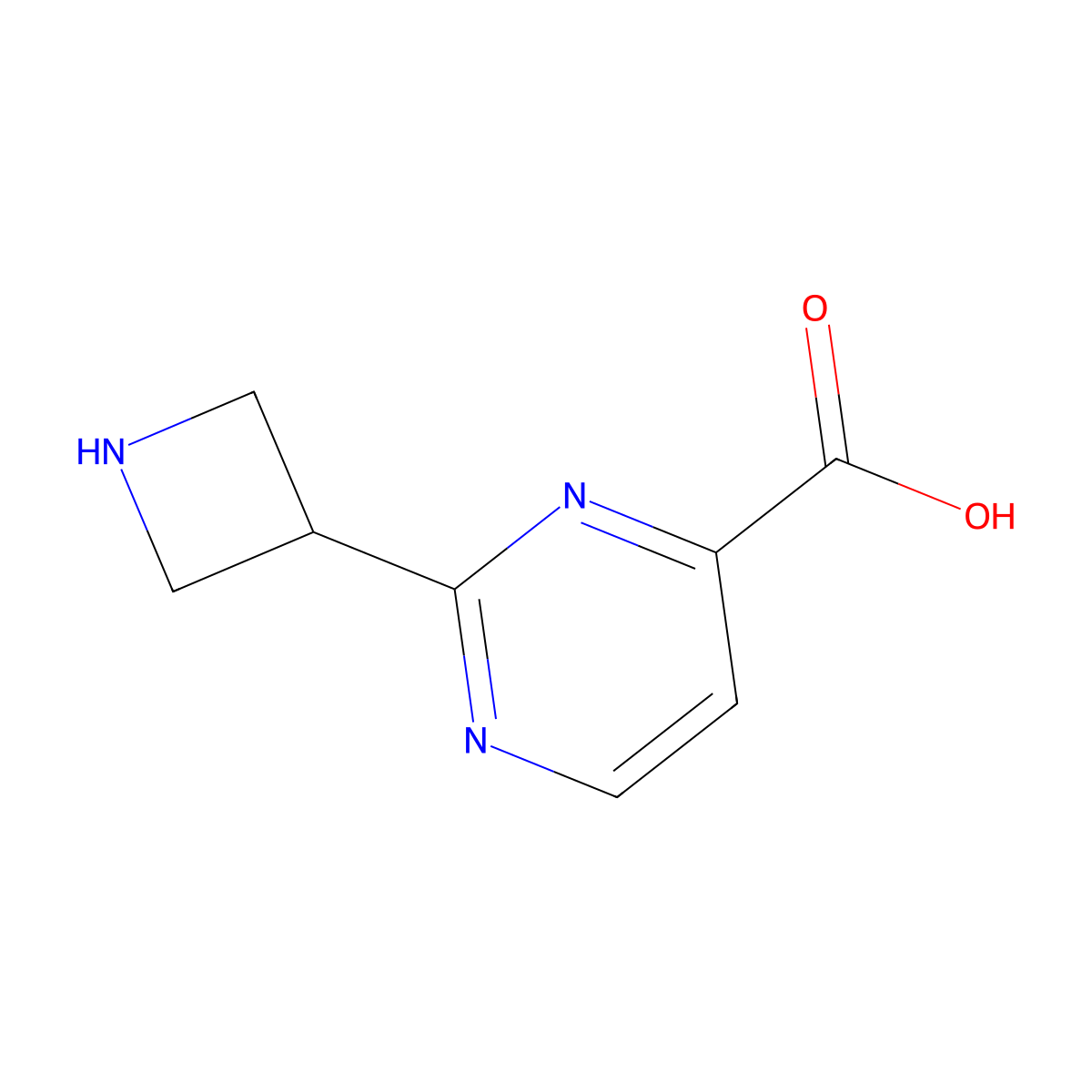 2-(Azetidin-3-yl)pyrimidine-4-carboxylic acid molecular structure, CAS 2580225-18-7