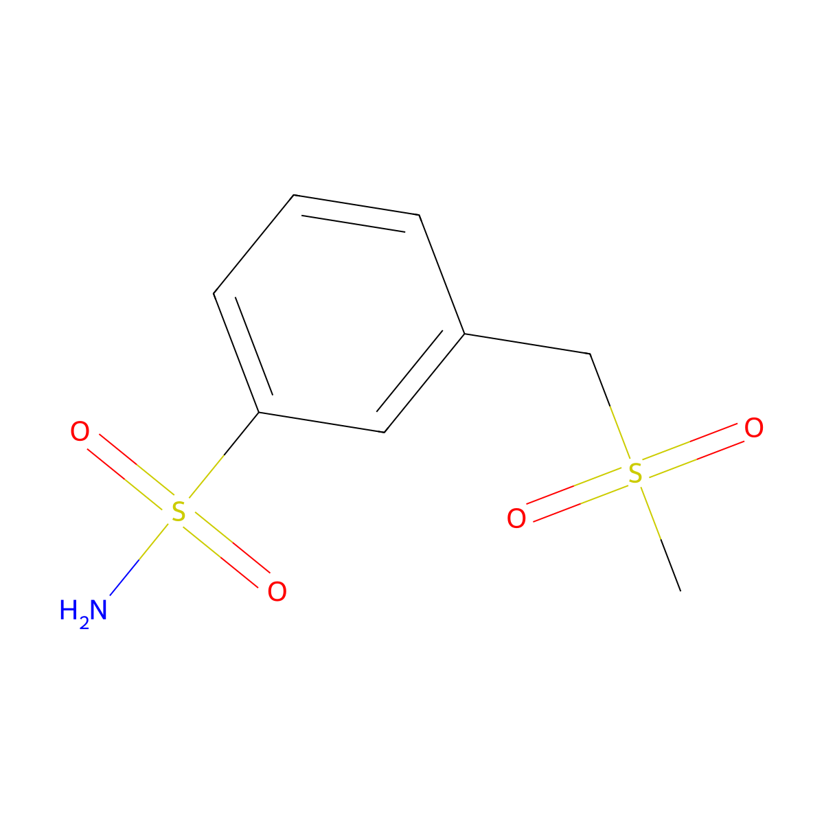 3-(Methanesulfonylmethyl)benzene-1-sulfonamide molecular structure, CAS 2580225-20-1