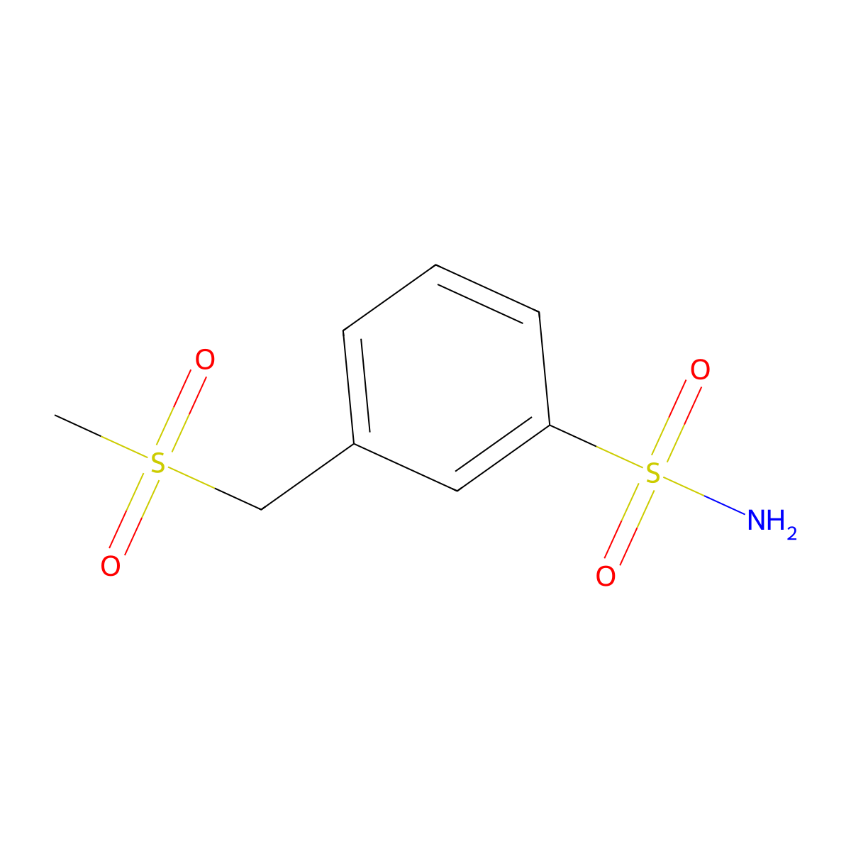 3-(Methanesulfonylmethyl)benzene-1-sulfonamide molecular structure, CAS 2580225-20-1