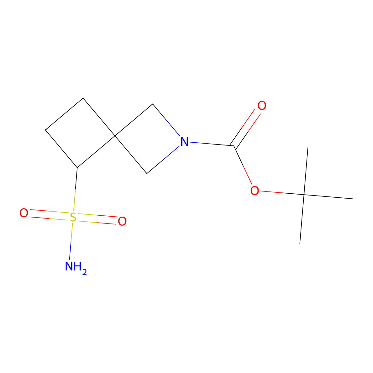 Tert-butyl 5-sulfamoyl-2-azaspiro[3.3]heptane-2-carboxylate molecular structure, CAS 2580225-23-4
