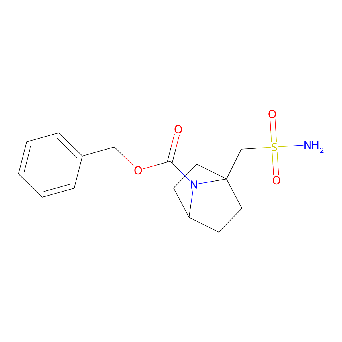 Benzyl 1-(sulfamoylmethyl)-7-azabicyclo[2.2.1]heptane-7-carboxylate molecular structure, CAS 2580225-27-8