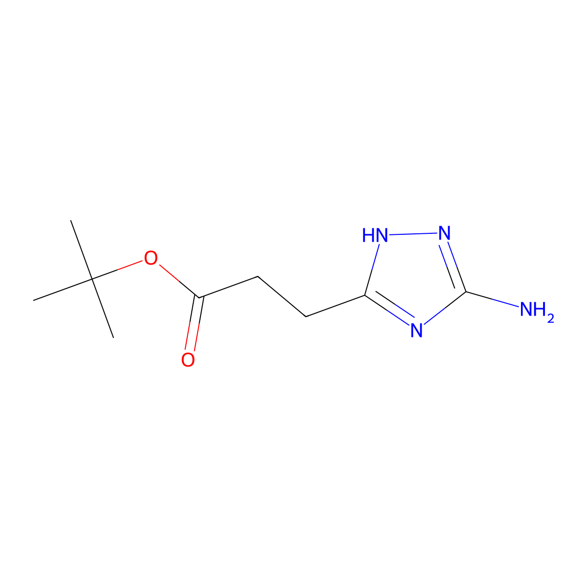 tert-butyl 3-(5-amino-4H-1,2,4-triazol-3-yl)propanoate molecular structure, CAS 2580225-28-9