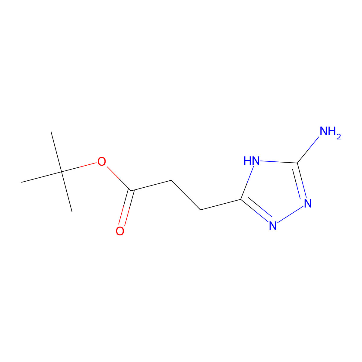 tert-butyl 3-(5-amino-4H-1,2,4-triazol-3-yl)propanoate molecular structure, CAS 2580225-28-9