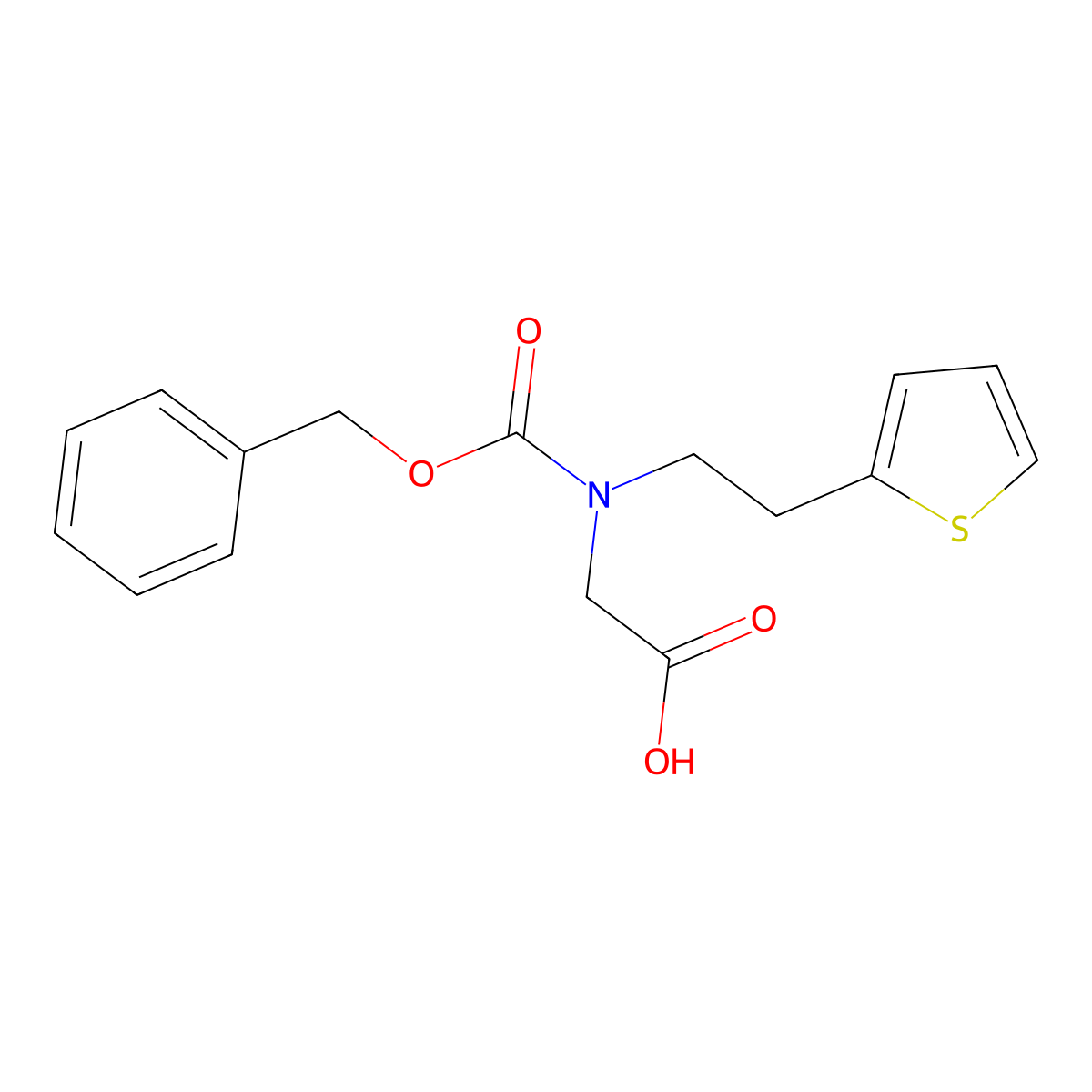 2-{[(Benzyloxy)carbonyl][2-(thiophen-2-yl)ethyl]amino}acetic acid molecular structure, CAS 2580225-30-3