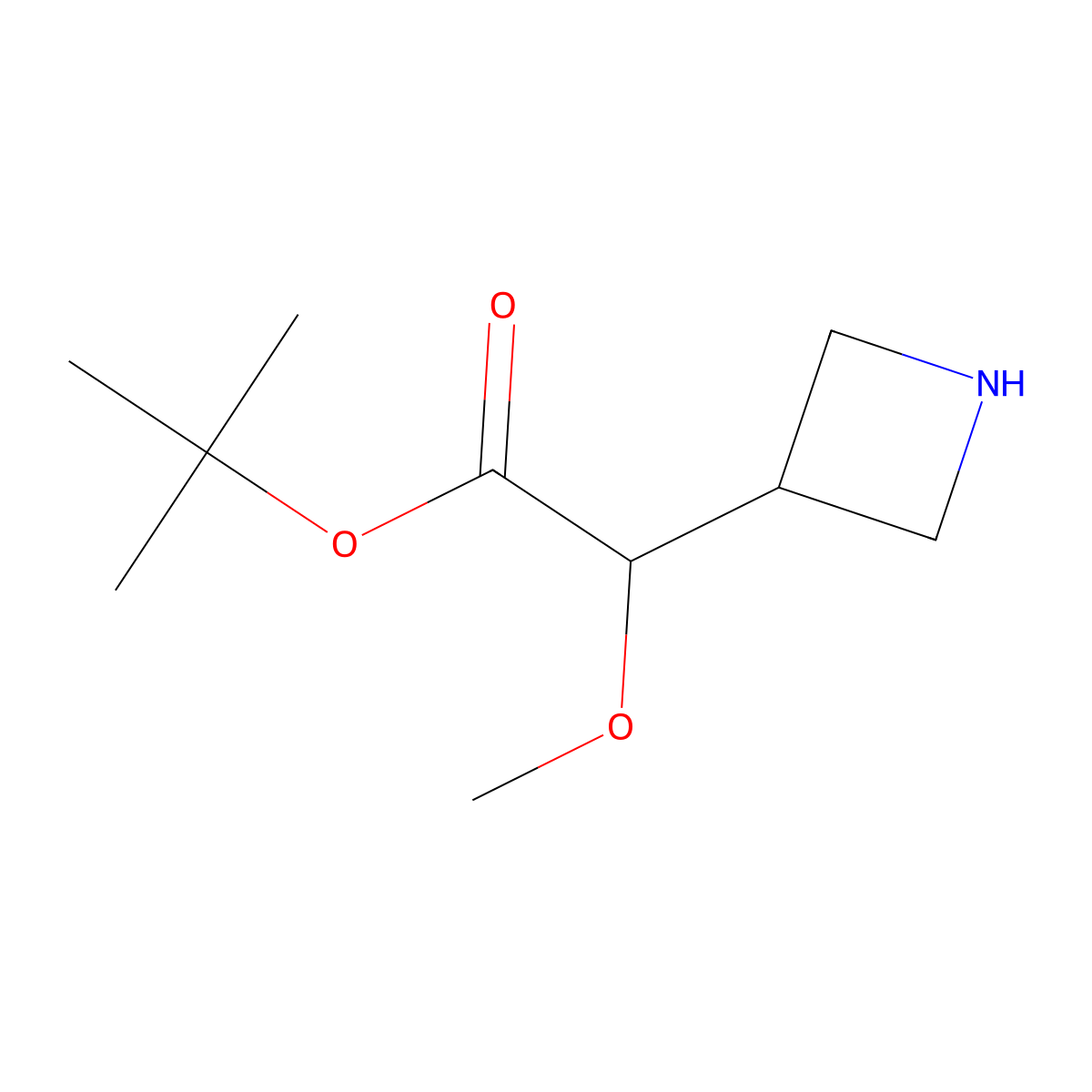 Tert-butyl 2-(azetidin-3-yl)-2-methoxyacetate molecular structure, CAS 2580225-40-5