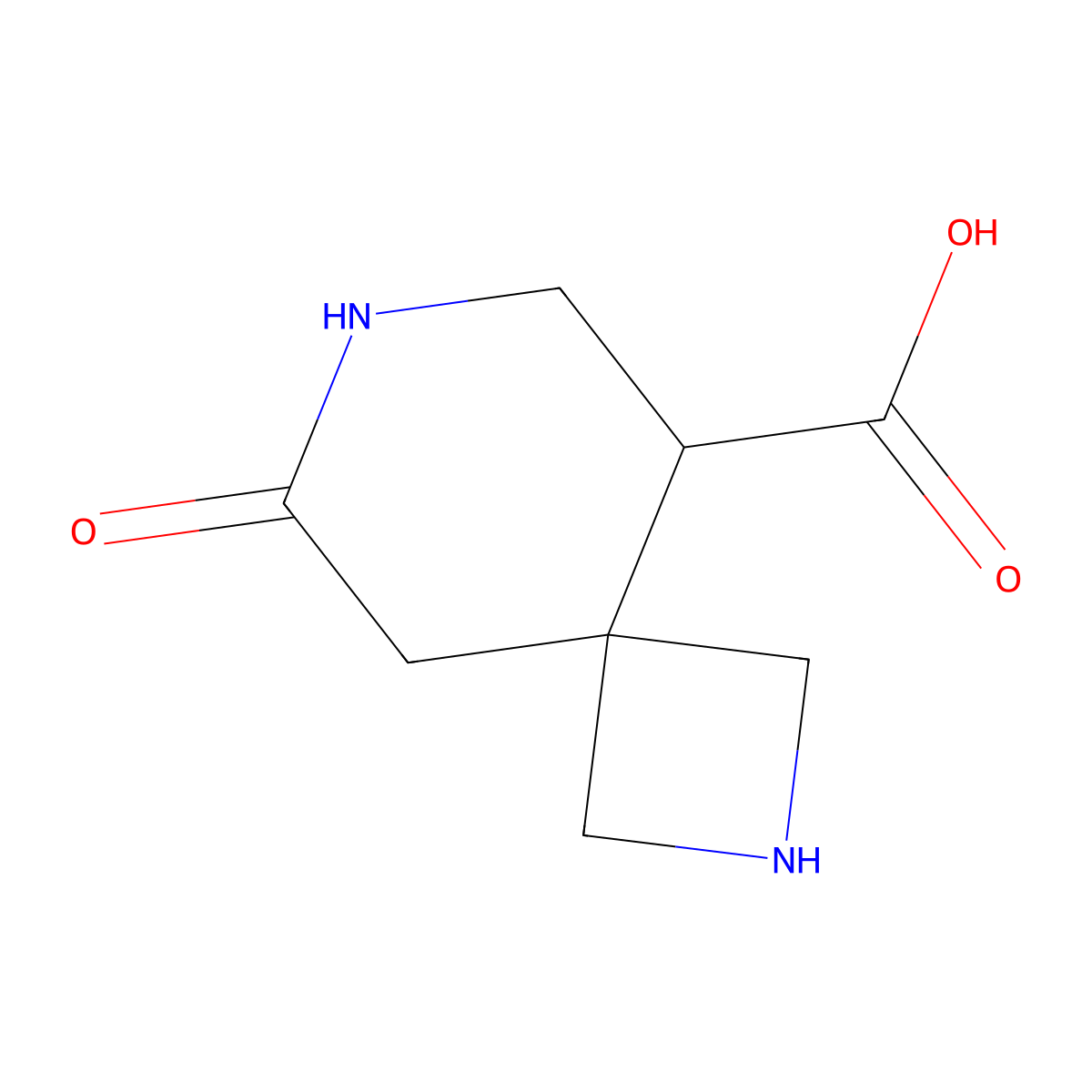 8-Oxo-2,7-diazaspiro[3.5]nonane-5-carboxylic acid molecular structure, CAS 2580225-51-8