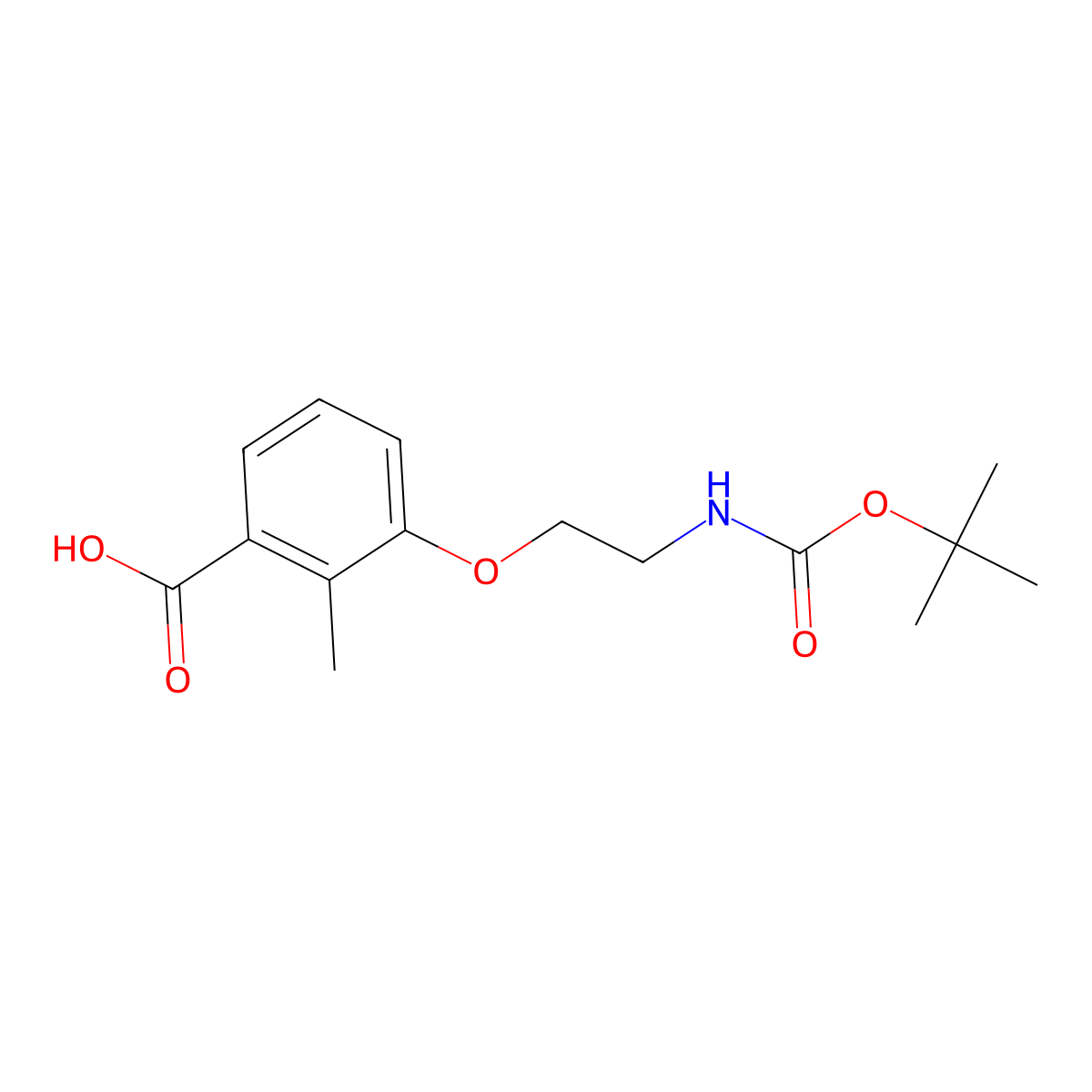 3-(2-{[(Tert-butoxy)carbonyl]amino}ethoxy)-2-methylbenzoic acid molecular structure, CAS 2580225-54-1