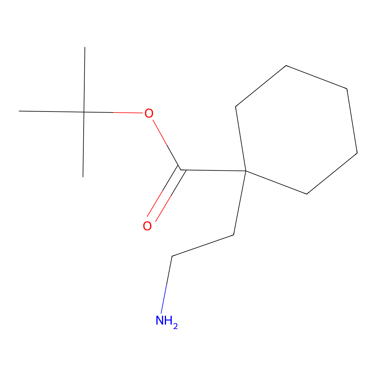 Tert-butyl 1-(2-aminoethyl)cyclohexane-1-carboxylate molecular structure, CAS 2580225-63-2