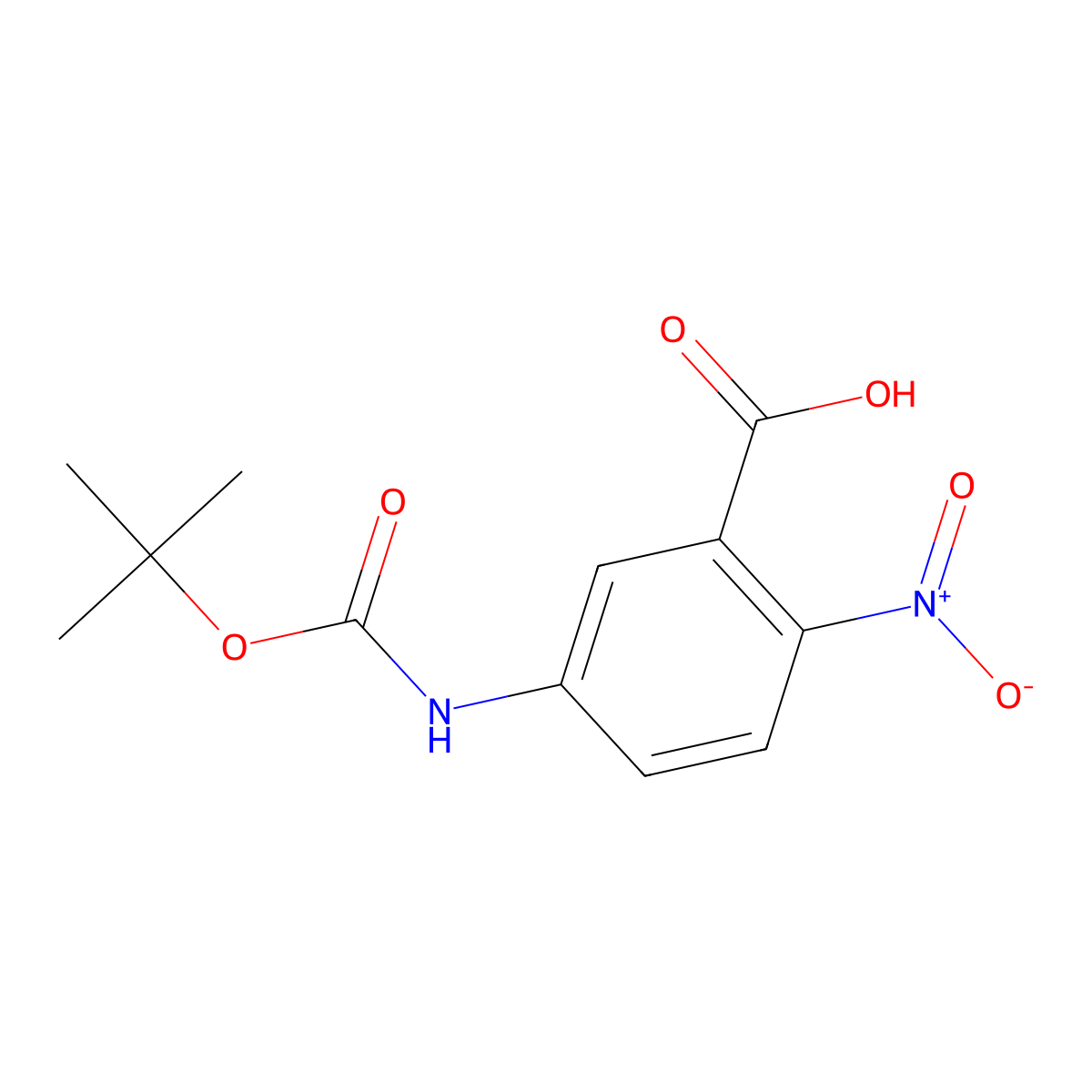 5-{[(Tert-butoxy)carbonyl]amino}-2-nitrobenzoic acid molecular structure, CAS 2580225-74-5