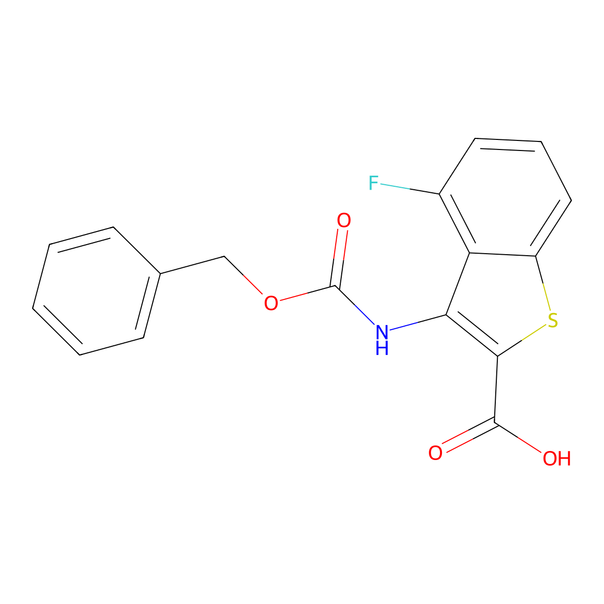 3-{[(Benzyloxy)carbonyl]amino}-4-fluoro-1-benzothiophene-2-carboxylic acid molecular structure, CAS 2580225-81-4