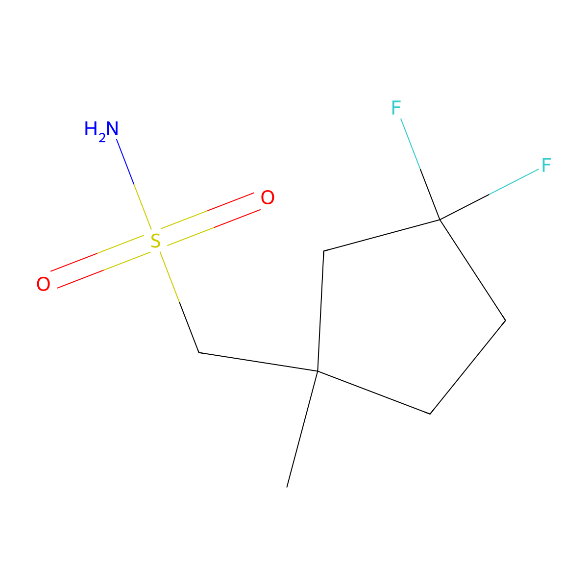 (3,3-Difluoro-1-methylcyclopentyl)methanesulfonamide molecular structure, CAS 2580225-83-6