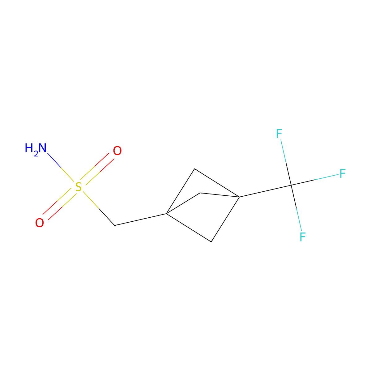 [3-(Trifluoromethyl)bicyclo[1.1.1]pentan-1-yl]methanesulfonamide molecular structure, CAS 2580225-89-2