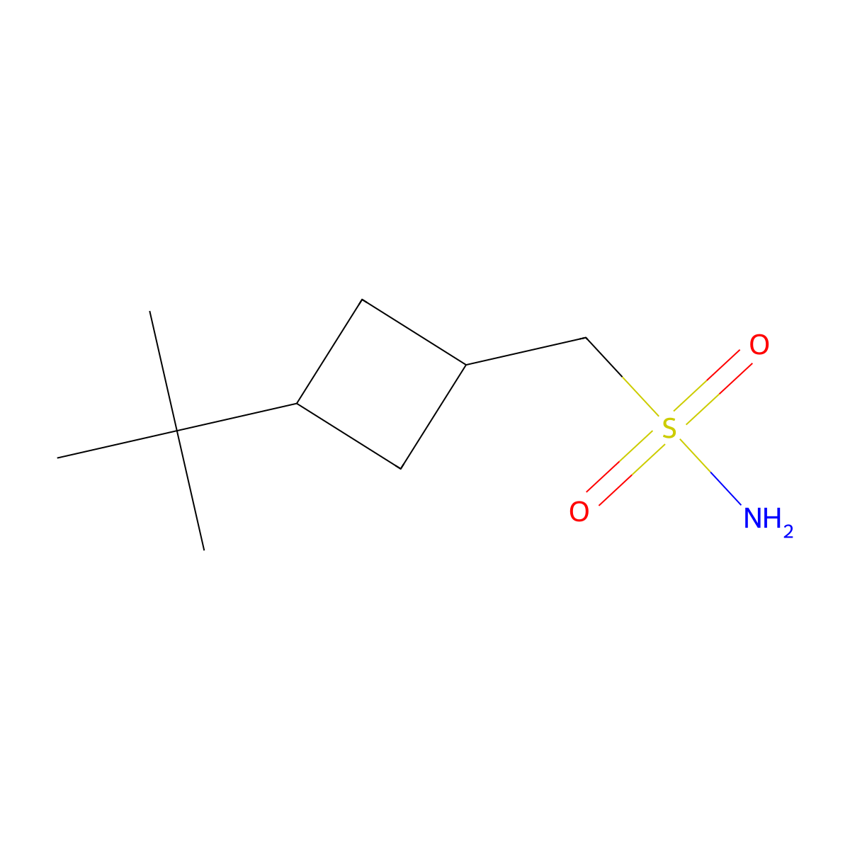 (3-Tert-butylcyclobutyl)methanesulfonamide molecular structure, CAS 2580225-92-7