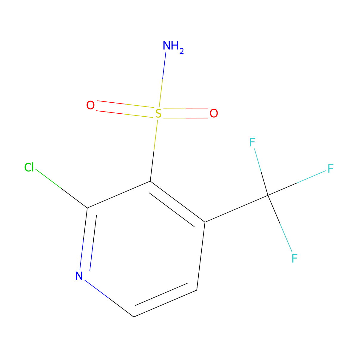 2-Chloro-4-(trifluoromethyl)pyridine-3-sulfonamide molecular structure, CAS 2580225-93-8