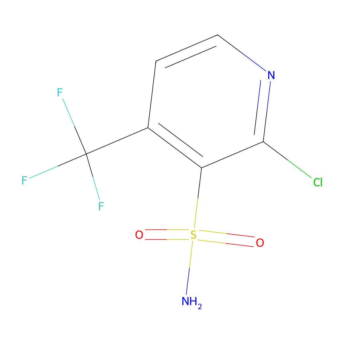 2-Chloro-4-(trifluoromethyl)pyridine-3-sulfonamide molecular structure, CAS 2580225-93-8
