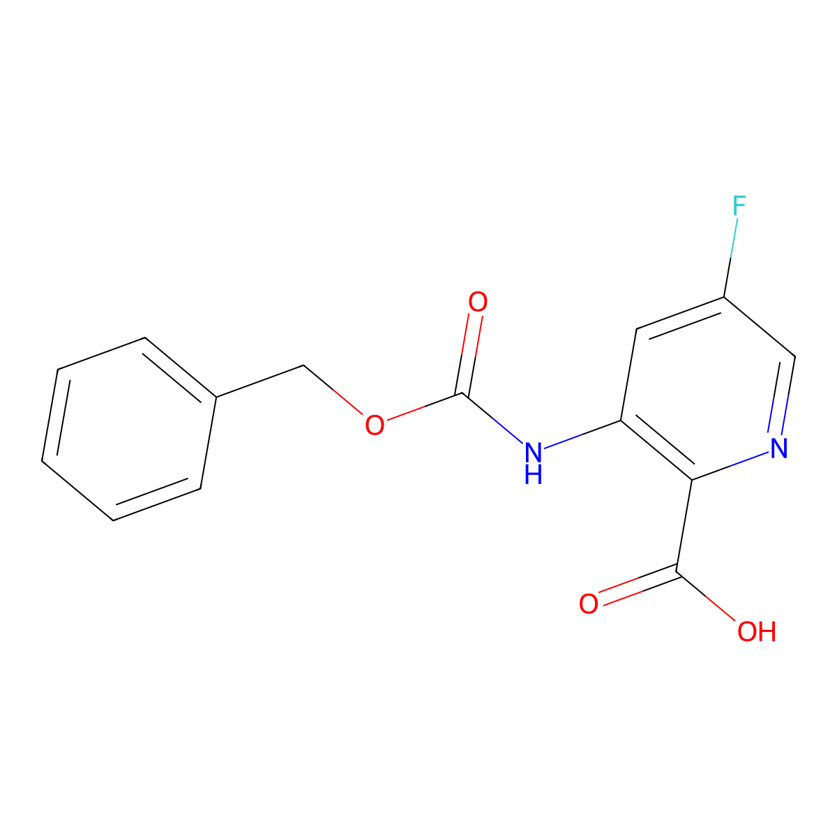 3-{[(Benzyloxy)carbonyl]amino}-5-fluoropyridine-2-carboxylic acid molecular structure, CAS 2580225-99-4