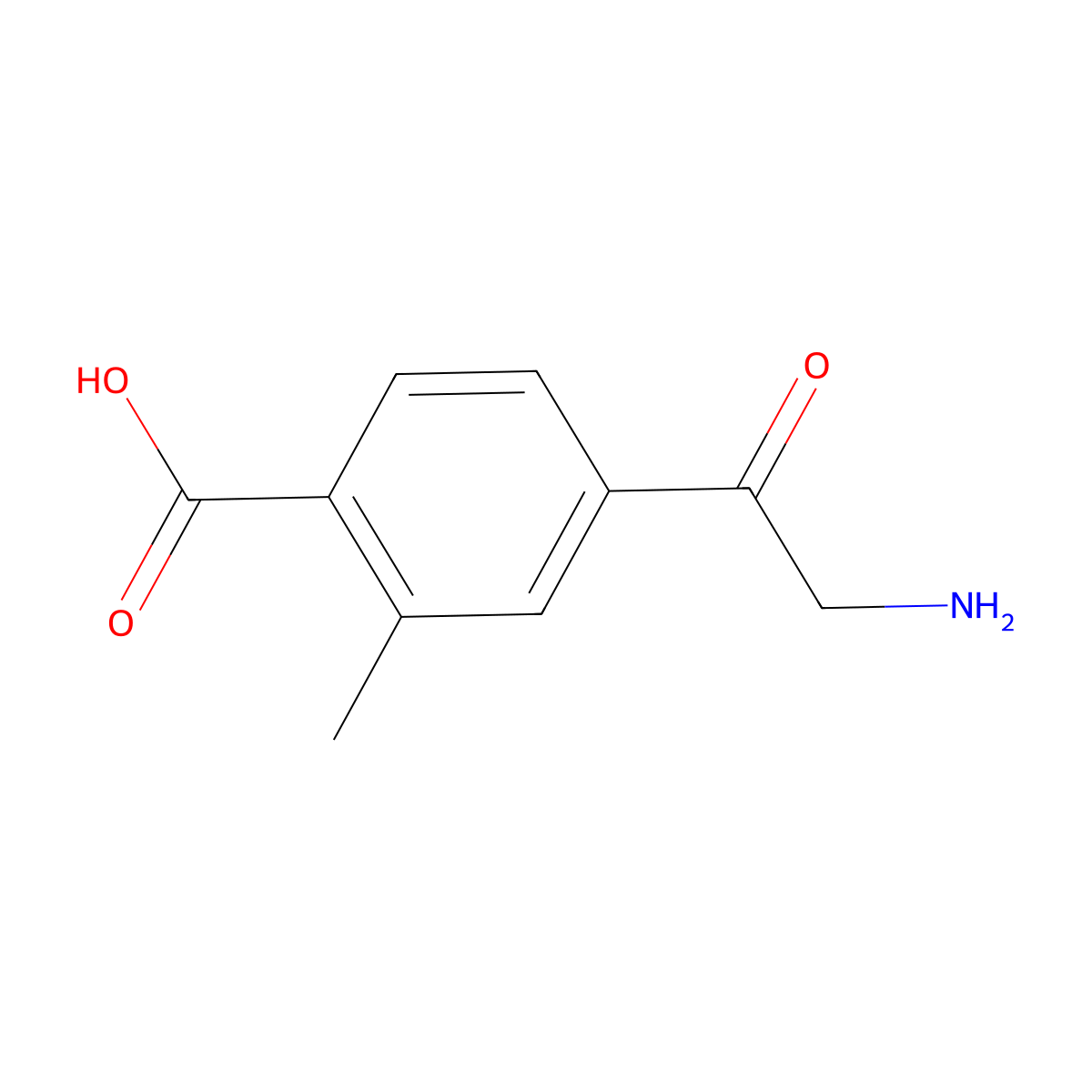 4-(2-Aminoacetyl)-2-methylbenzoic acid molecular structure, CAS 2580226-08-8