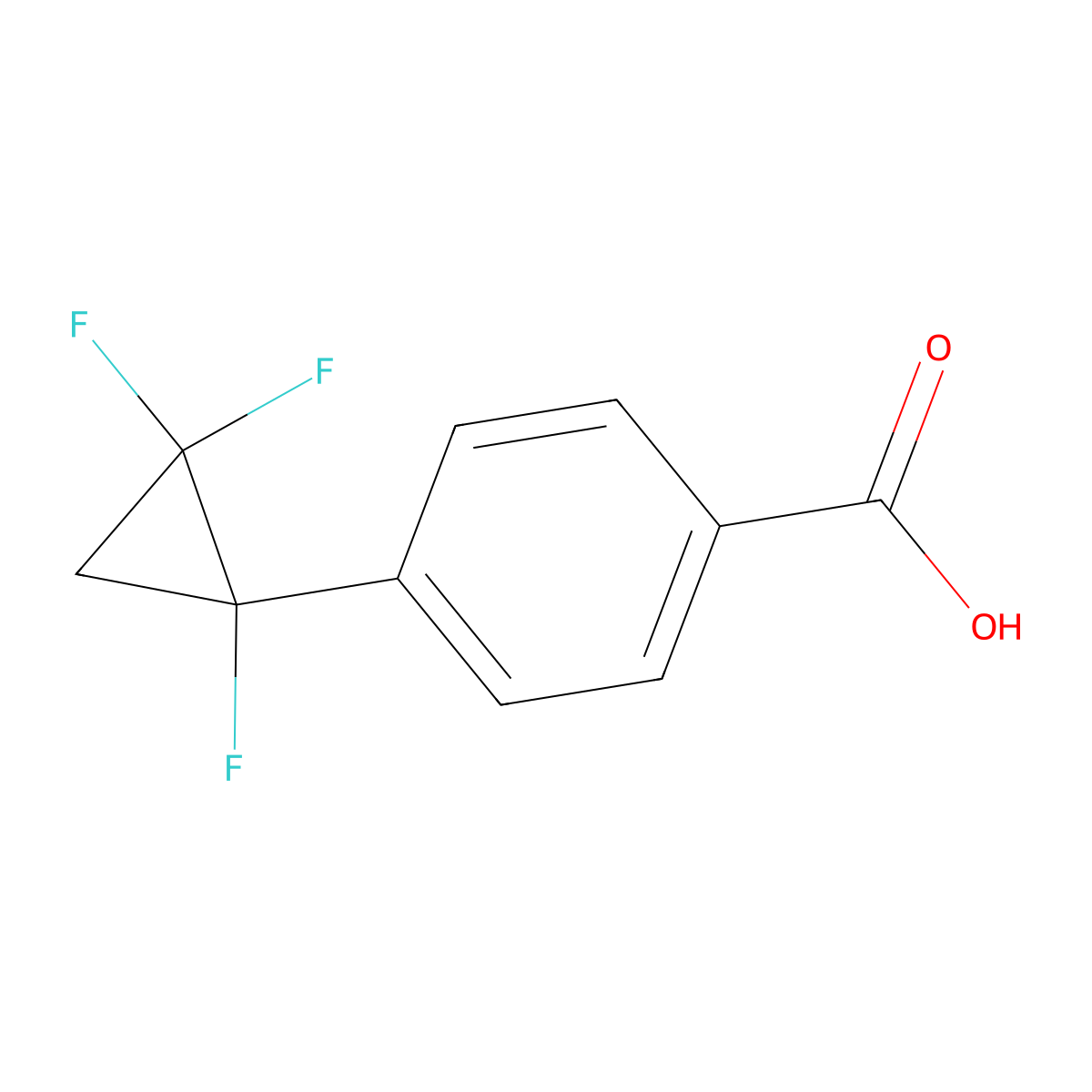 4-(1,2,2-Trifluorocyclopropyl)benzoic acid molecular structure, CAS 2580226-12-4