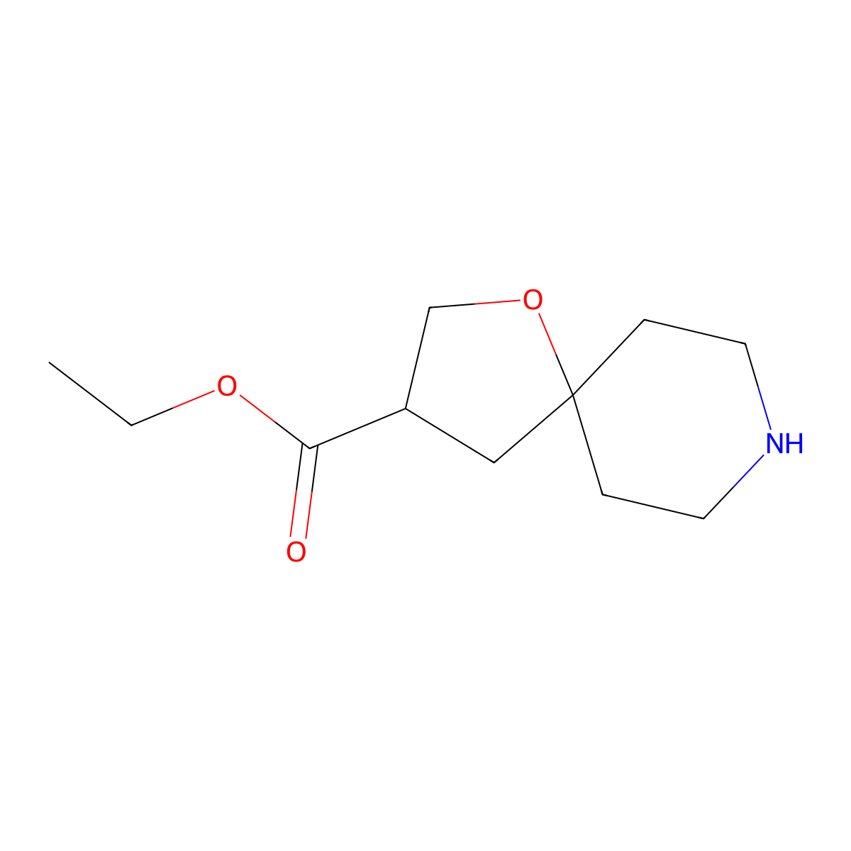 Ethyl 1-oxa-8-azaspiro[4.5]decane-3-carboxylate molecular structure, CAS 2580226-17-9