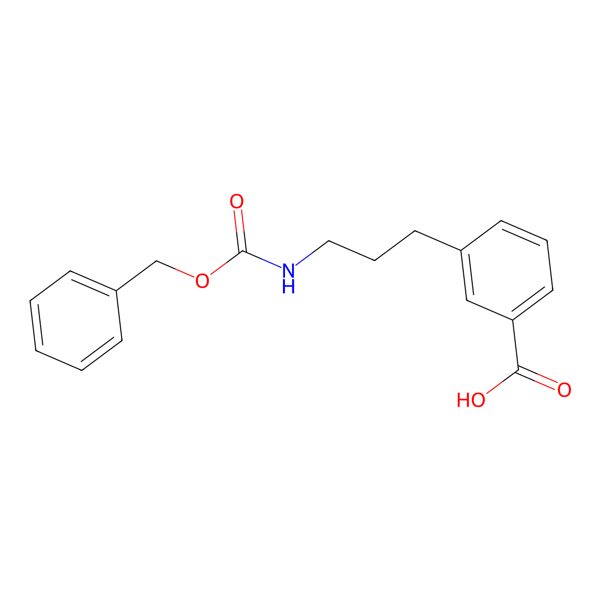 3-(3-{[(Benzyloxy)carbonyl]amino}propyl)benzoic acid molecular structure, CAS 2580226-25-9
